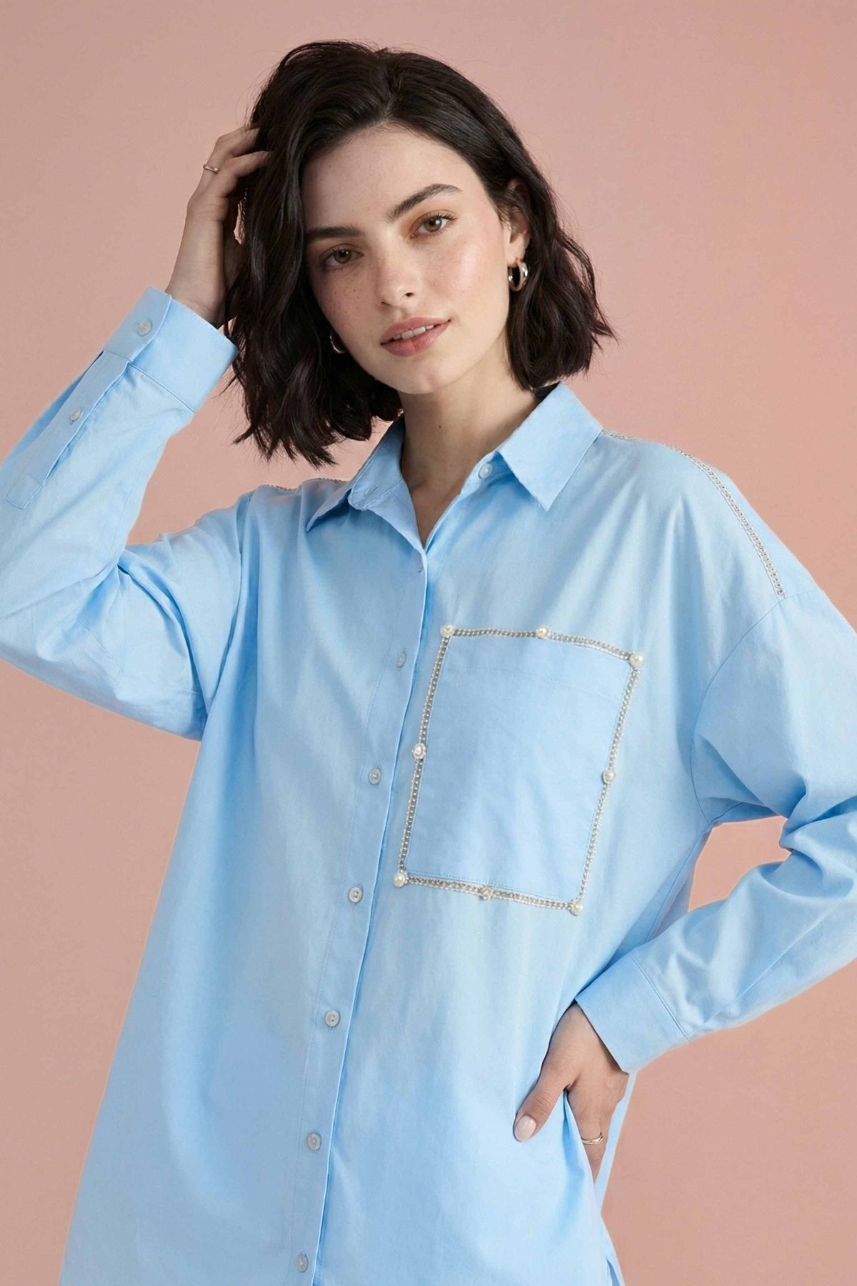 Solid Tunic - AS26-72 Blue Tagua 1PC Solids Nishat Australia