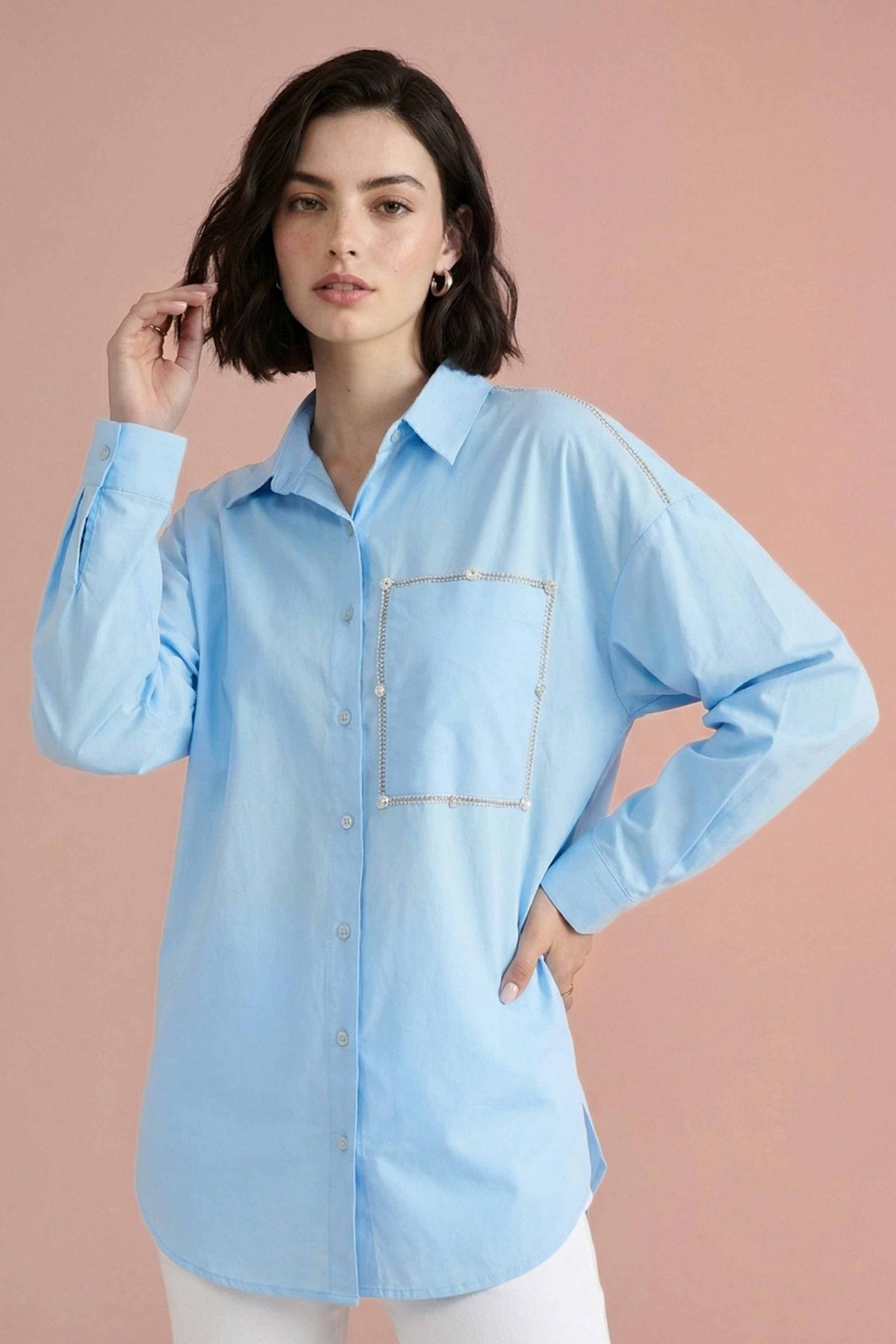 Solid Tunic - AS26-72 Blue Tagua 1PC Solids Nishat Australia