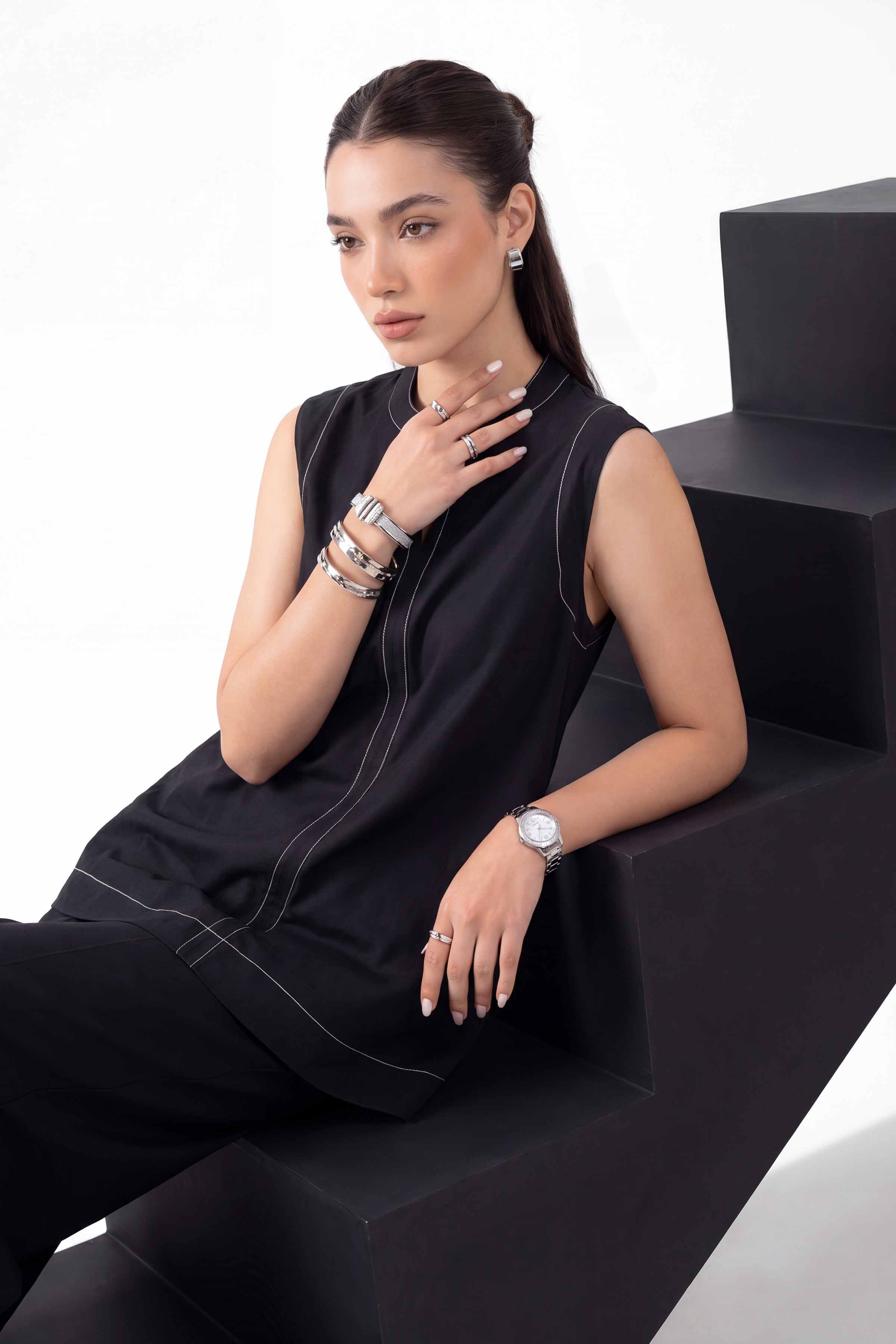 2 Piece - Solid Suit - AS26-79 Black Cambric 2PC Solids Nishat Australia