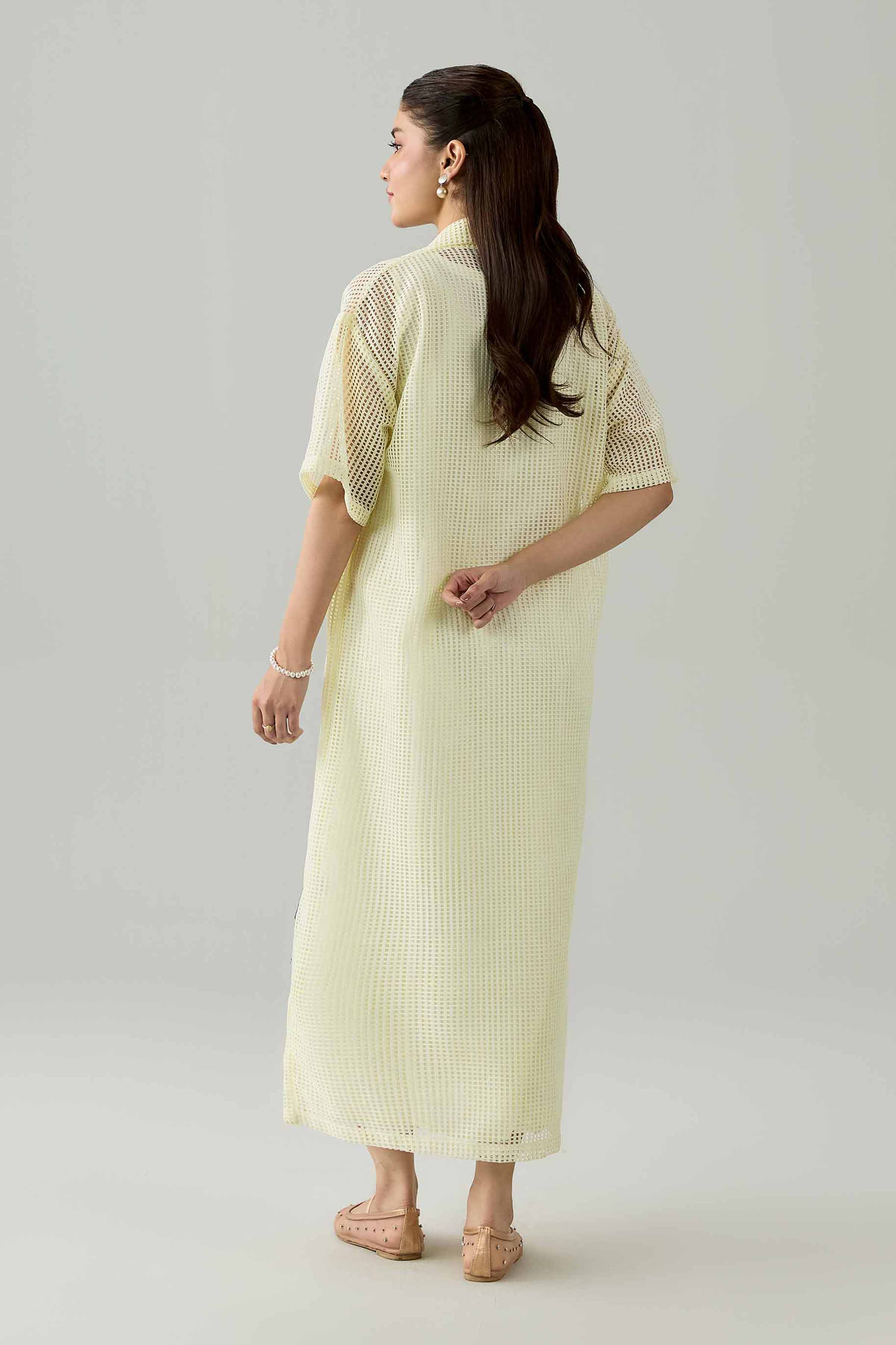 Embroidered Dress - AS26-87 Off White  Net 1PC Embroidered Nishat Australia