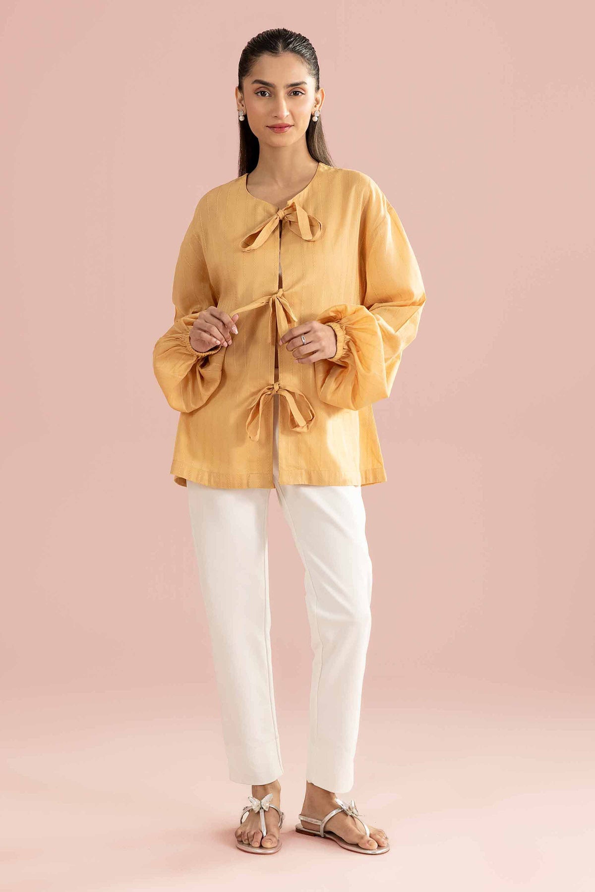 Solid Shirt - AS26-89 Beige Leno Kara 1PC Solids Nishat Australia