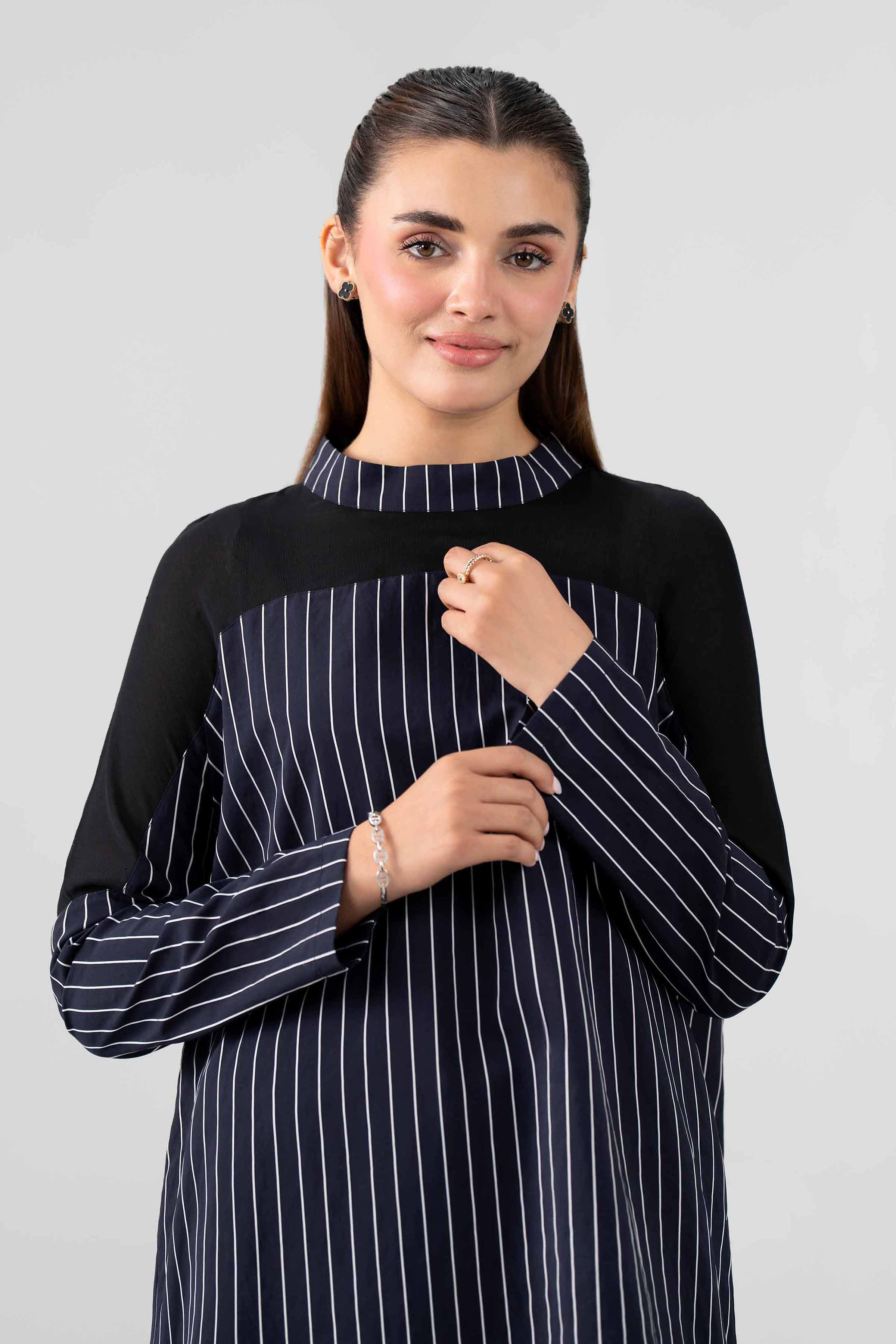 Printed Tunic - AS26-90 Blue Cotton 1PC Printed Nishat Australia