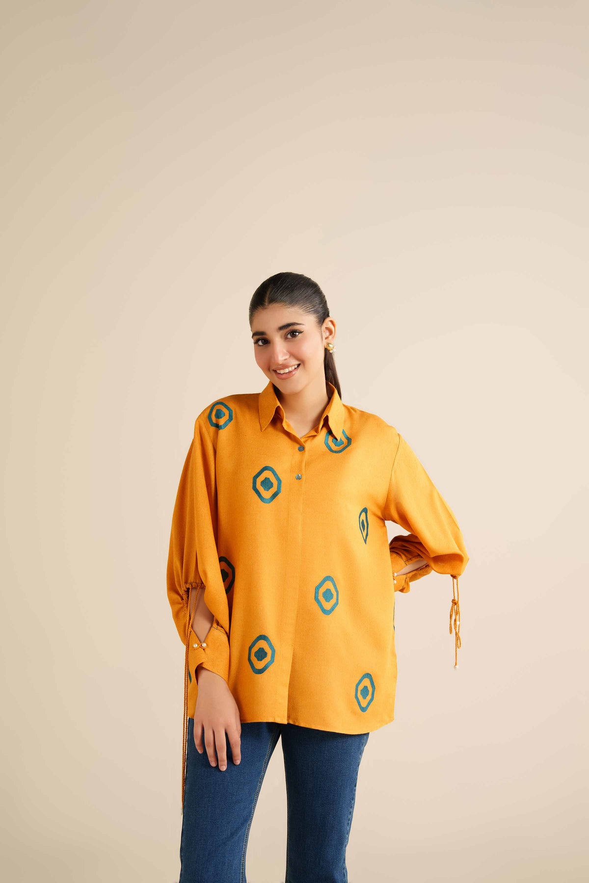 Embroidered Tunic - AW25-06 Yellow Karandi 1PC Embroidered Nishat Australia