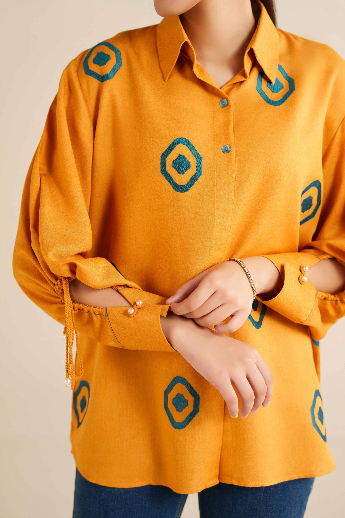 Embroidered Tunic - AW25-06 Yellow Karandi 1PC Embroidered Nishat Australia