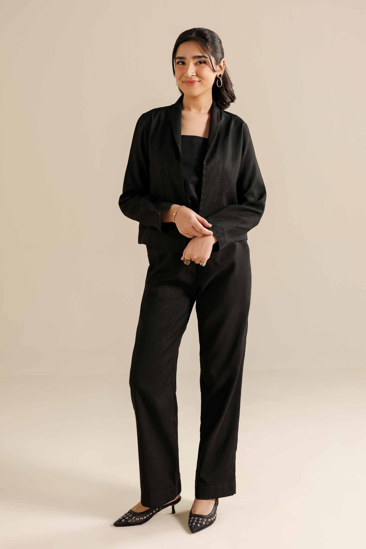 2 Piece - Embroidered Suit - AW25-10 Black Cotton 2PC Embroidered Nishat Australia