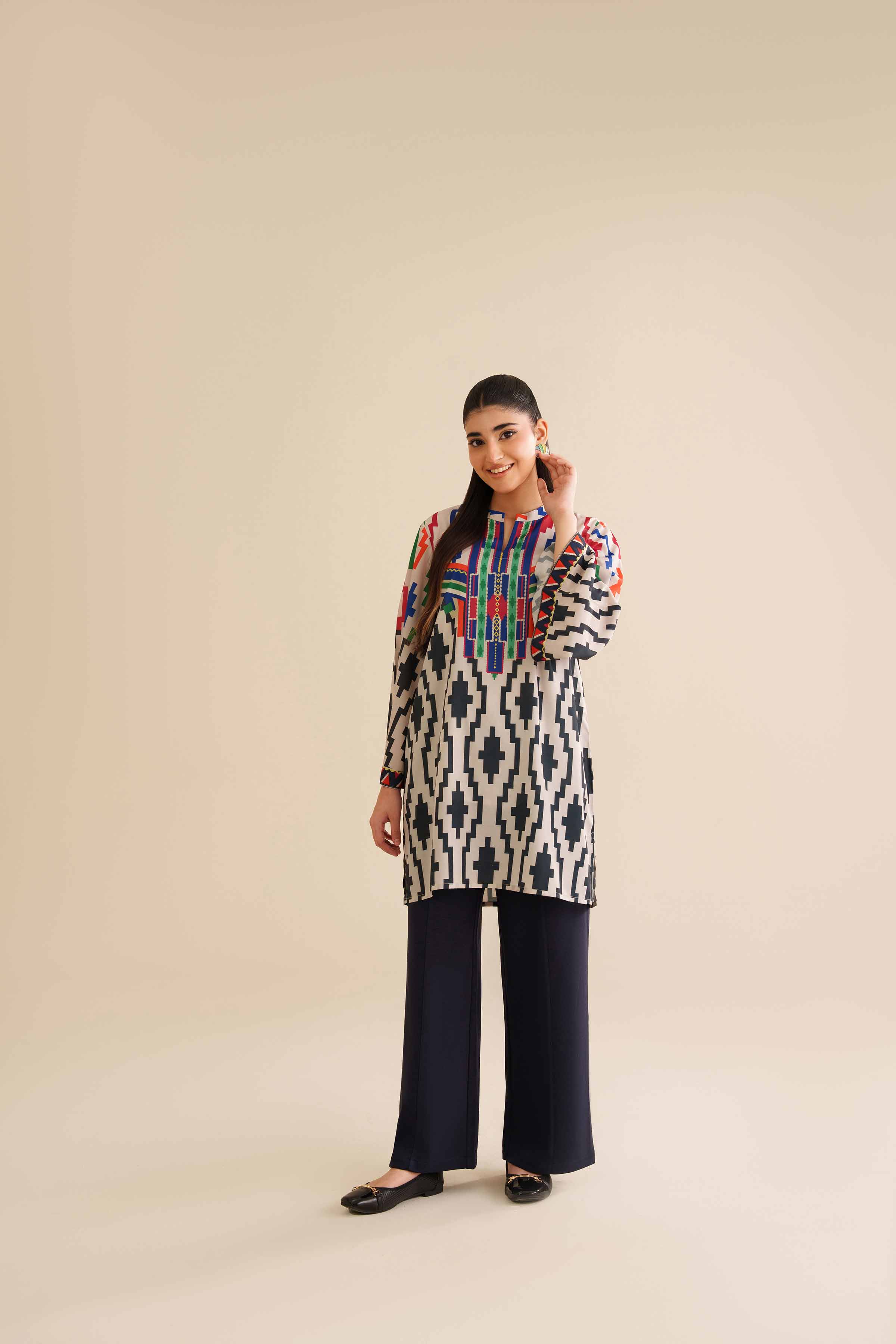 Printed Tunic - AW25-18 READY TO WEAR Multi Silk 1PC Printed