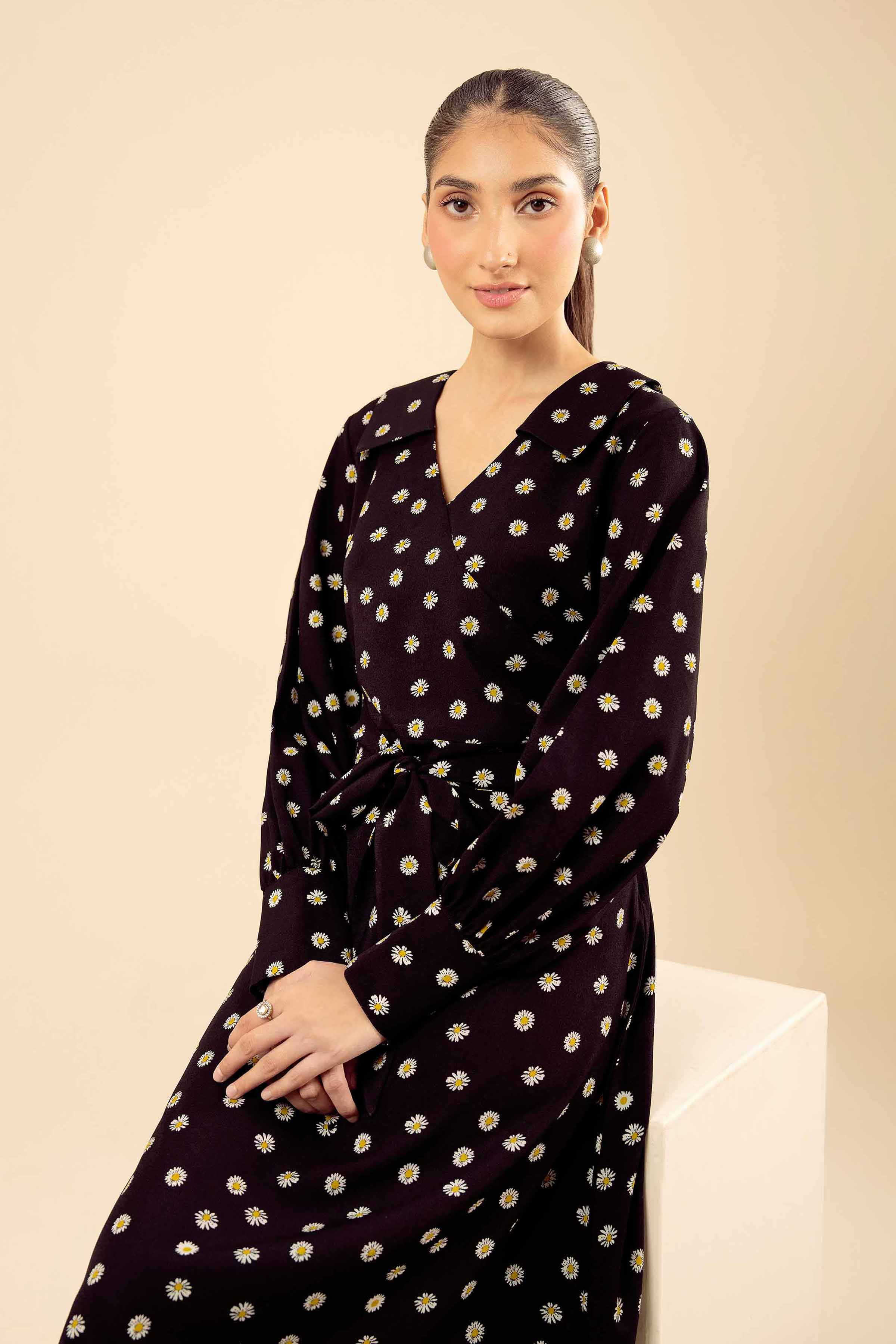 Printed Dress - AW25-26 READY TO WEAR Black Blended 1PC Printed
