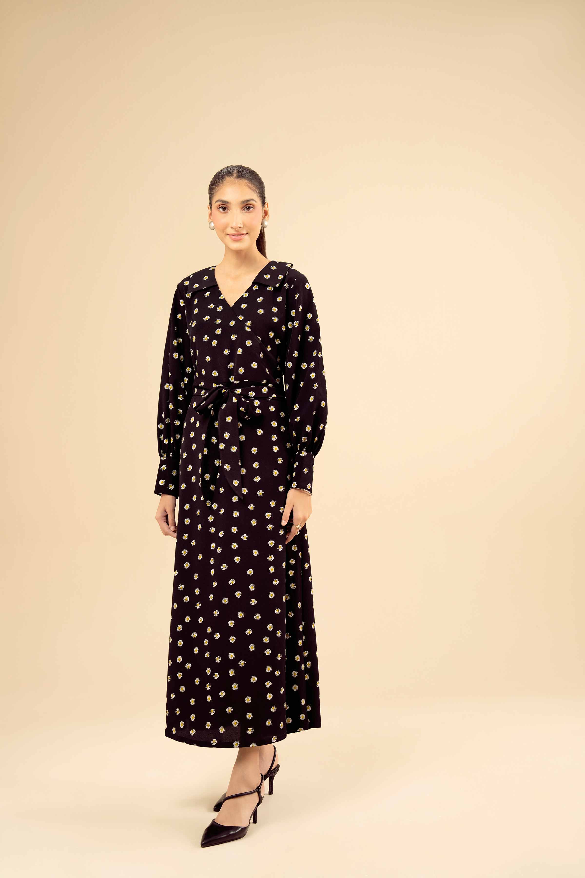 Printed Dress - AW25-26 READY TO WEAR Black Blended 1PC Printed