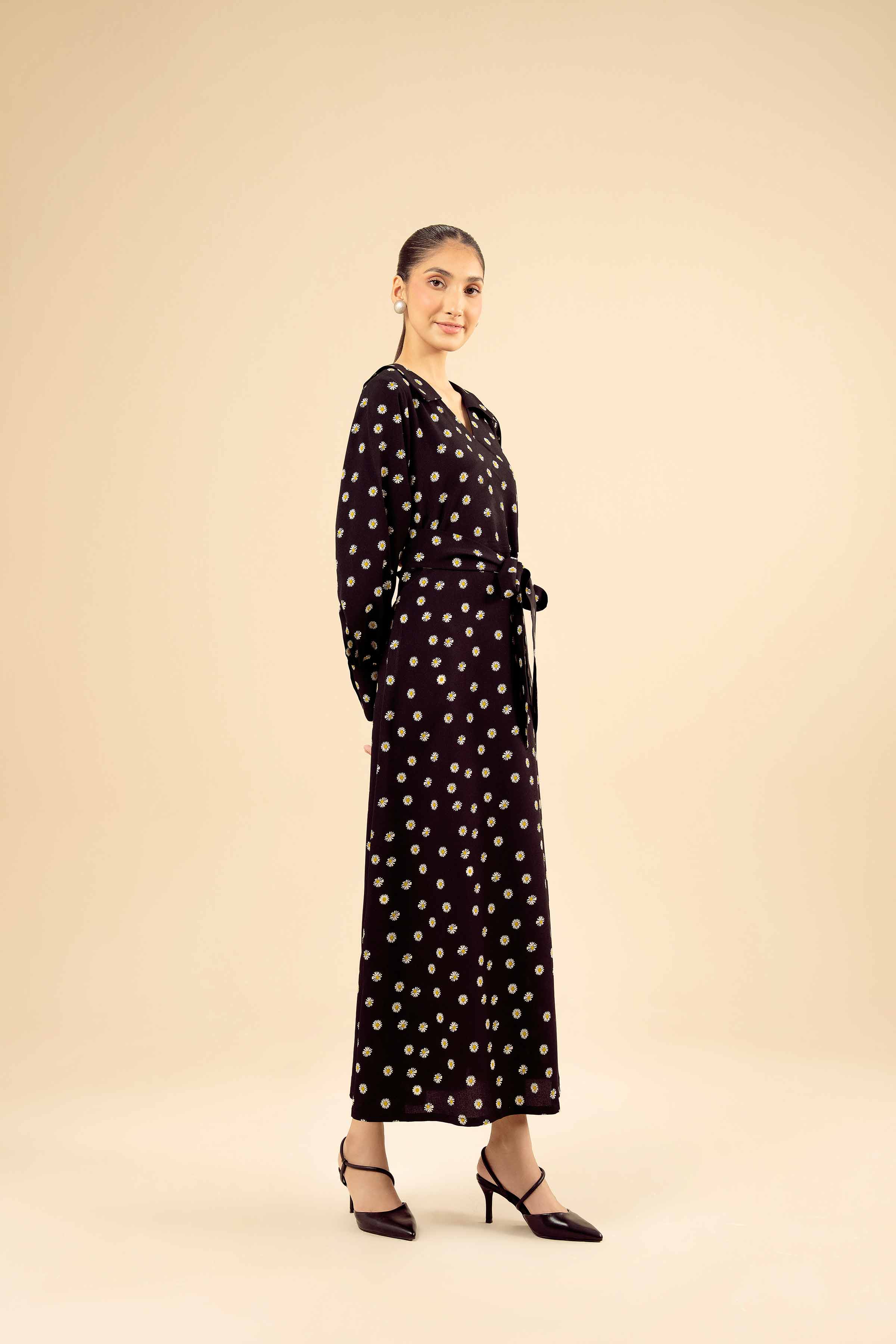 Printed Dress - AW25-26 READY TO WEAR Black Blended 1PC Printed
