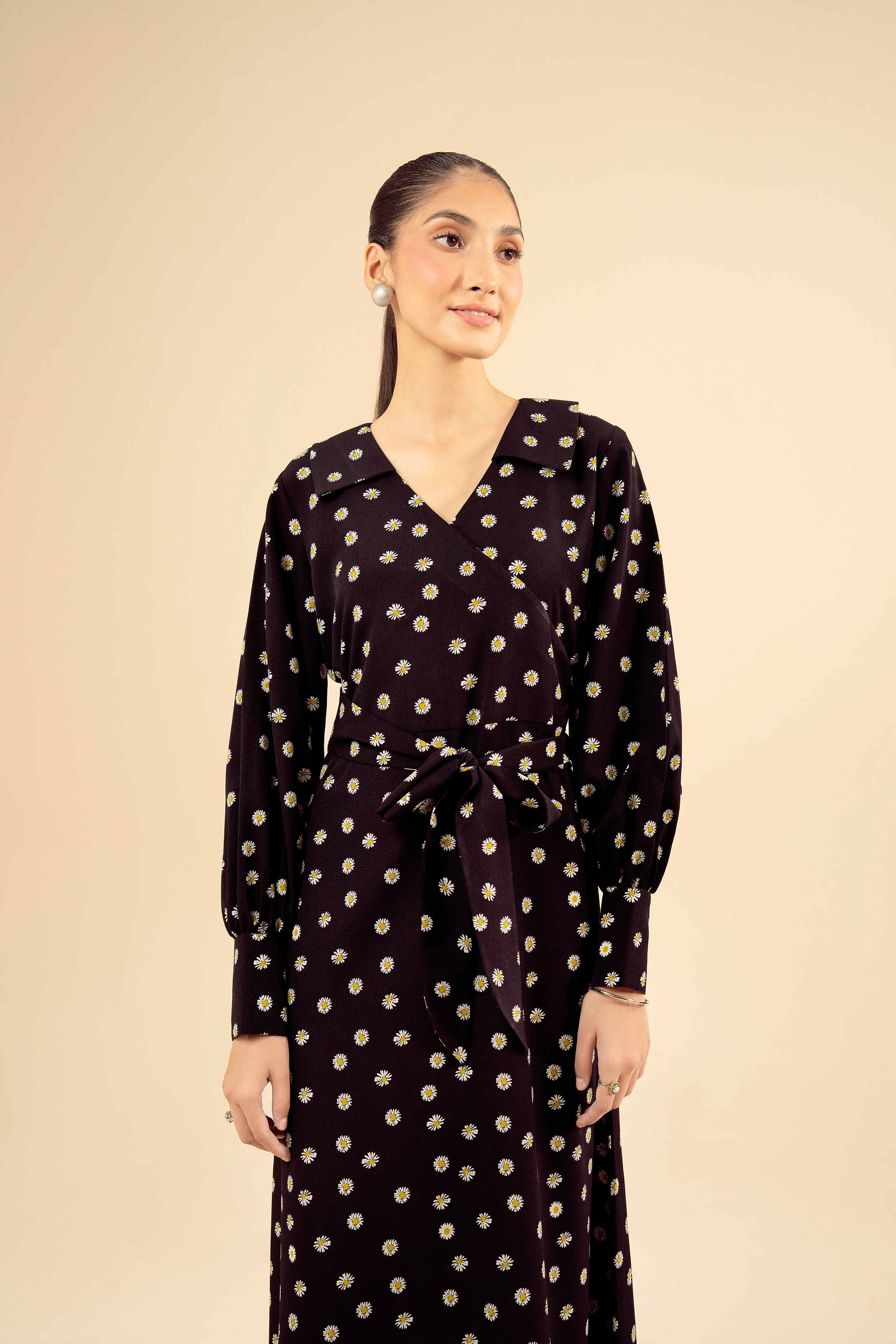 Printed Dress - AW25-26 READY TO WEAR Black Blended 1PC Printed