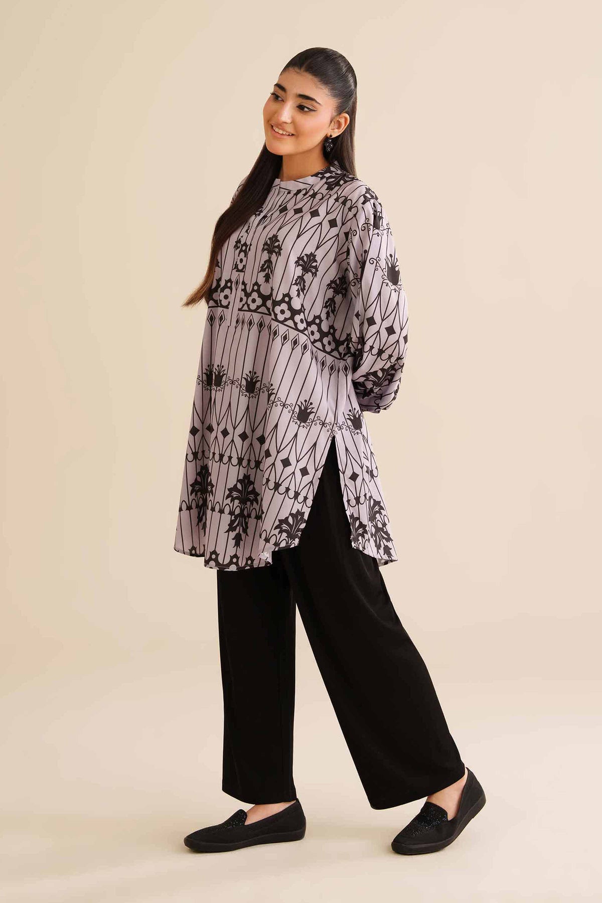 Printed Tunic - AW25-35 Purple Silk 1PC Printed Nishat Australia