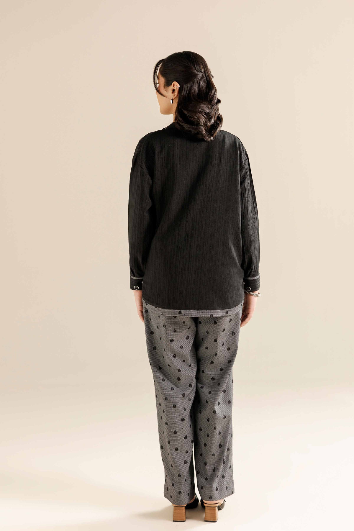 2 Piece - Printed Suit - AW25-45 Black Chiffon 2PC Printed Nishat Australia