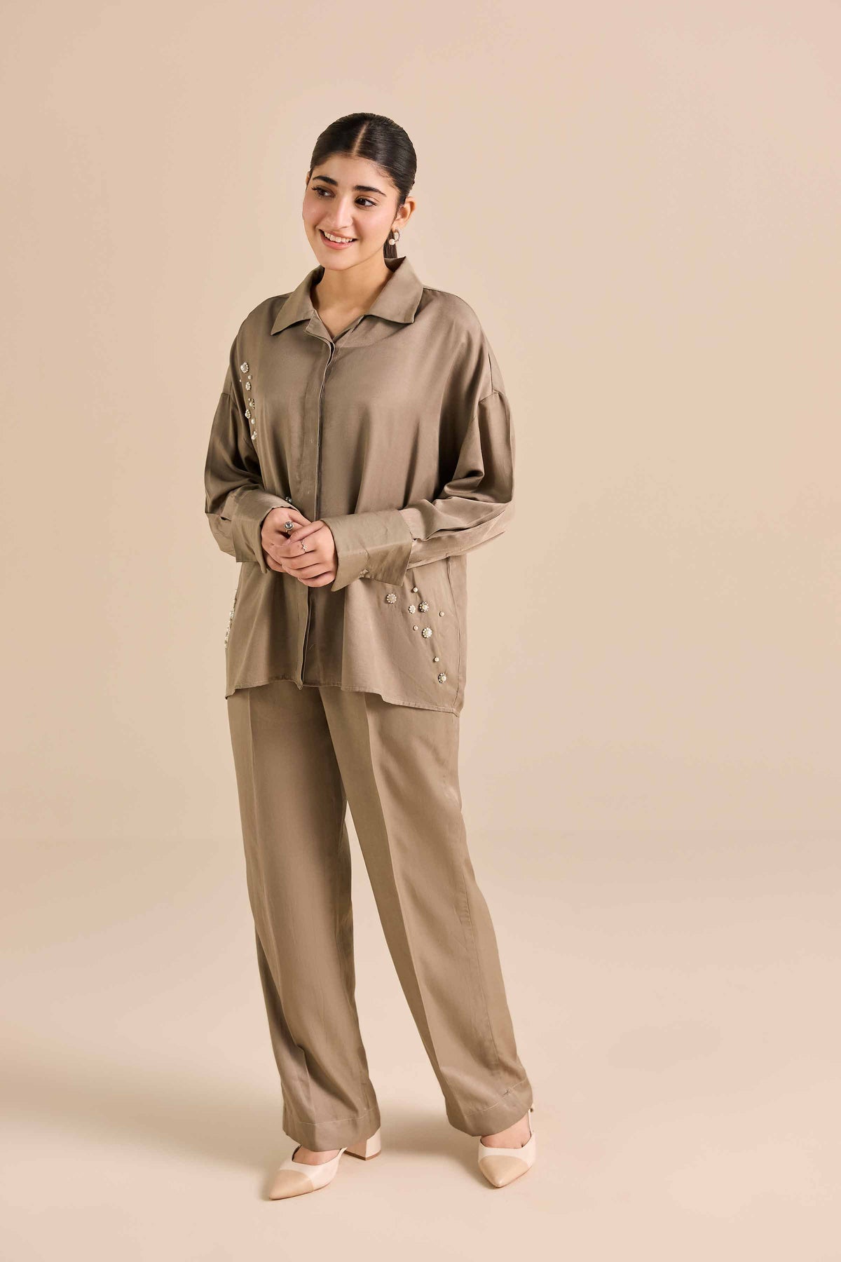 2 Piece - Basic Suit - AW25-46 Grey Mix Fabric 2PC Solids Nishat Australia