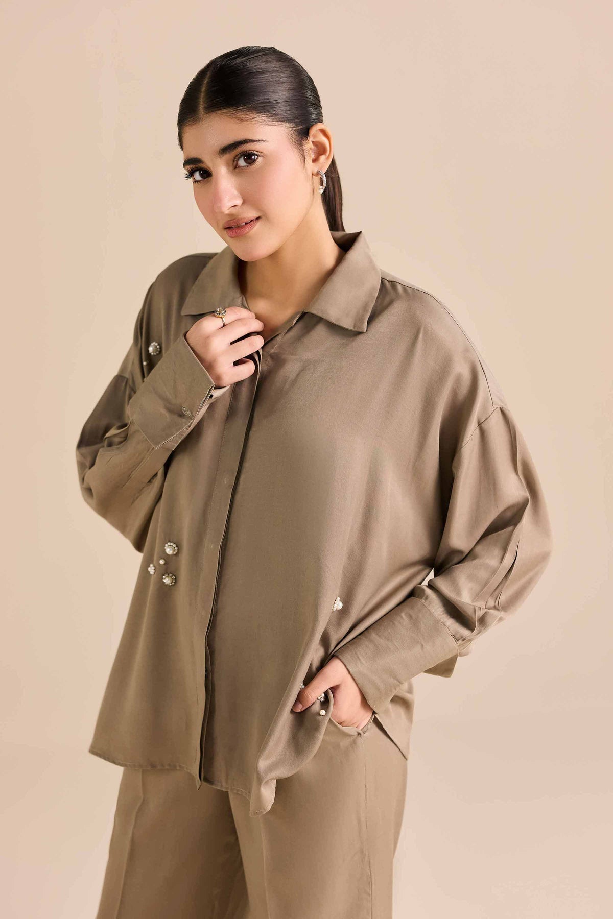 2 Piece - Basic Suit - AW25-46 Grey Mix Fabric 2PC Solids Nishat Australia
