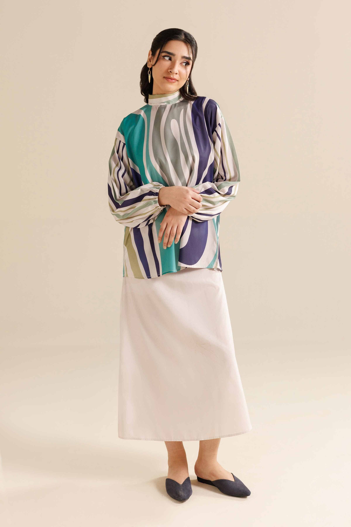 2 Piece - Printed Suit - AW25-53 White Silk 2PC Printed Nishat Australia