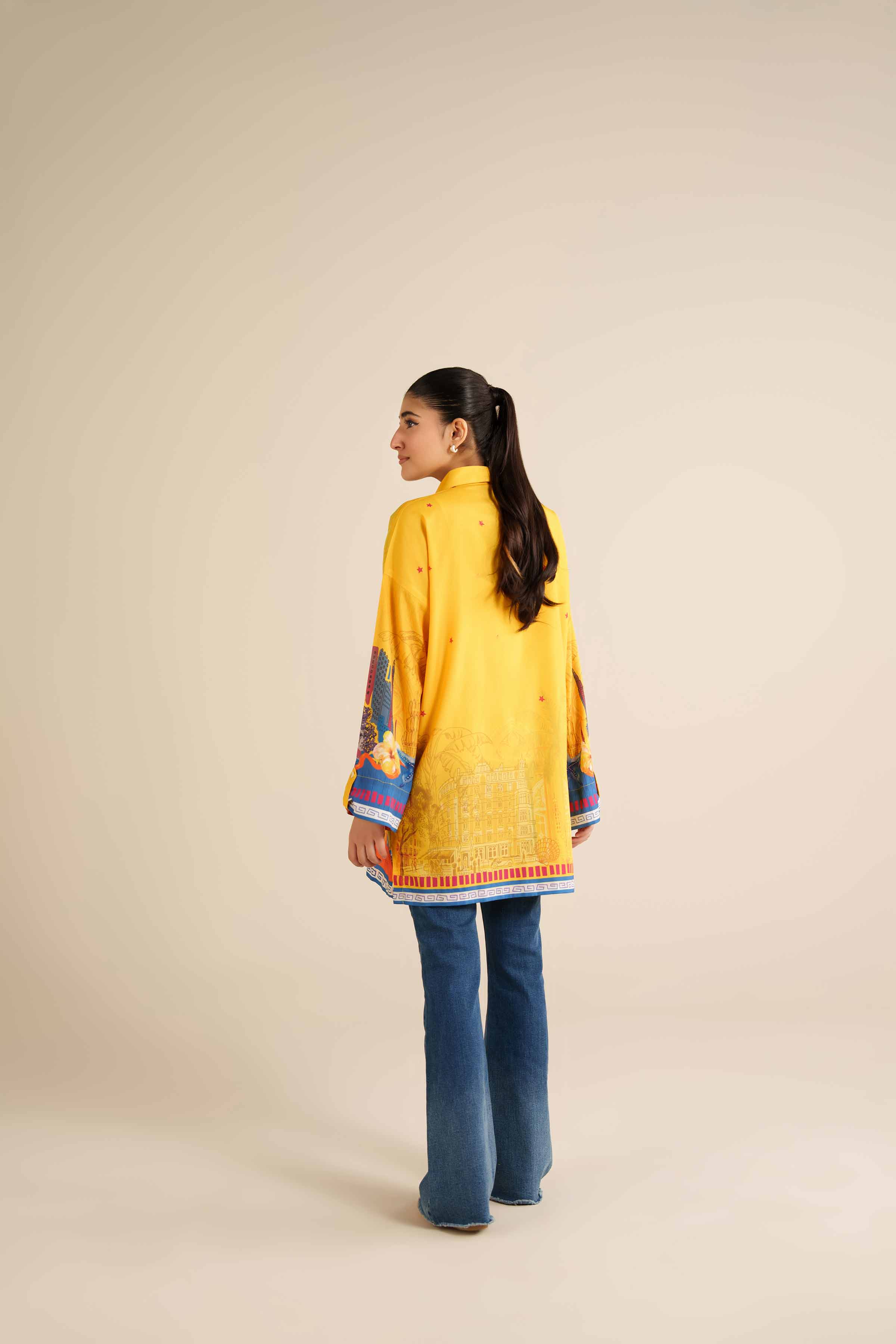 Printed Tunic - AW25-54 READY TO WEAR Yellow Silk 1 Piece Printed