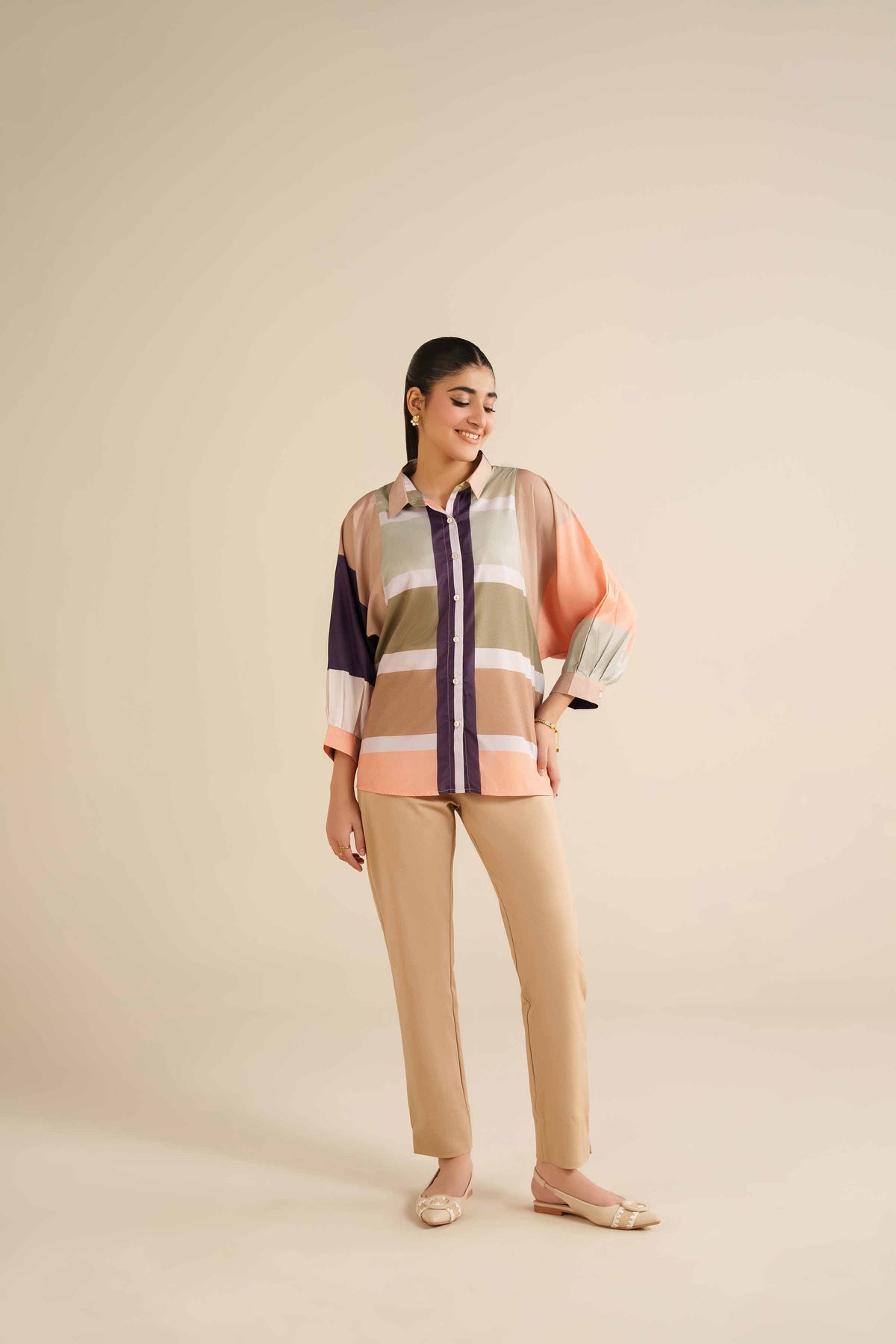 Printed Tunic - AW25-55 Multi Silk 1PC Printed Nishat Australia