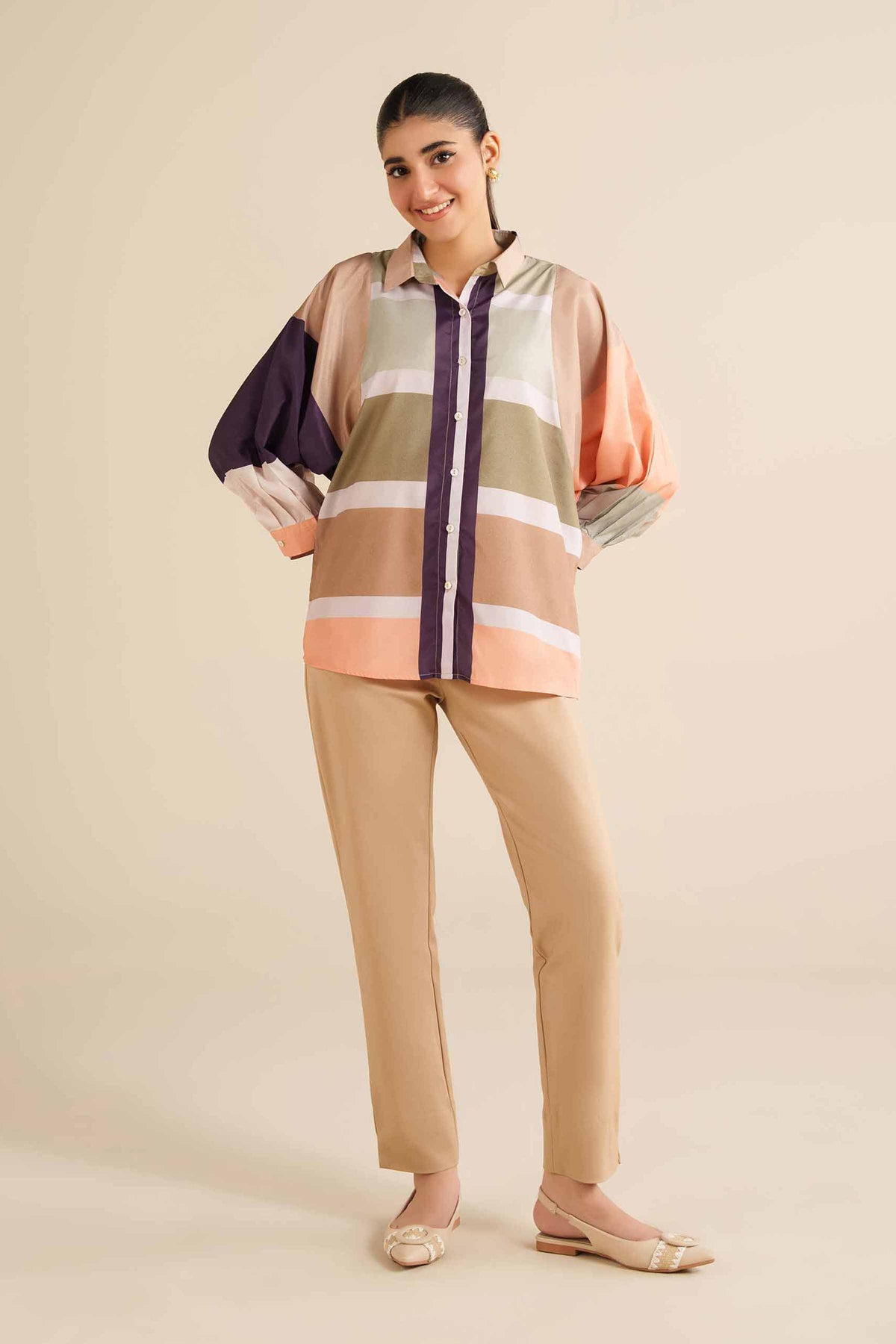 Printed Tunic - AW25-55 Multi Silk 1PC Printed Nishat Australia