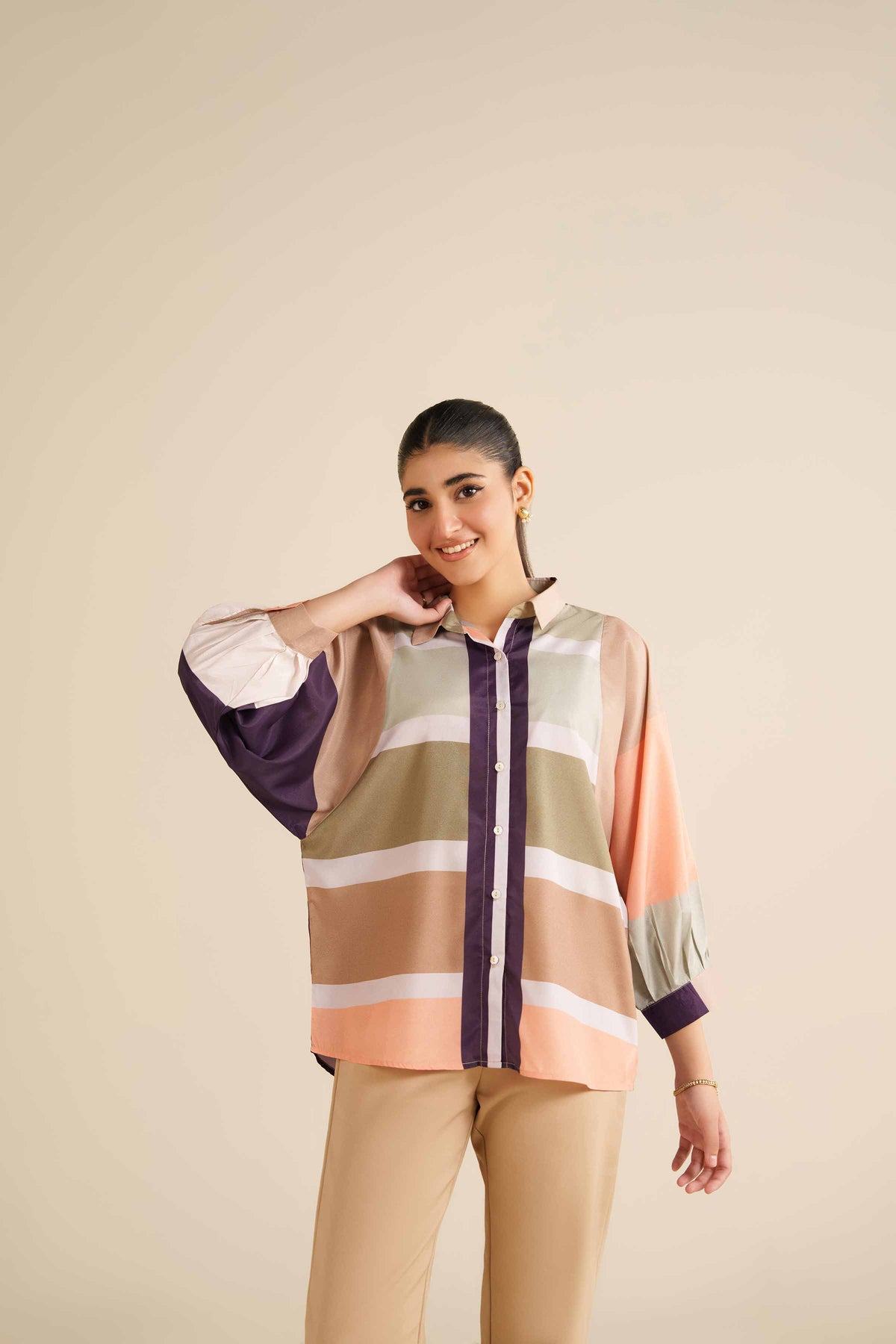 Printed Tunic - AW25-55 Multi Silk 1PC Printed Nishat Australia