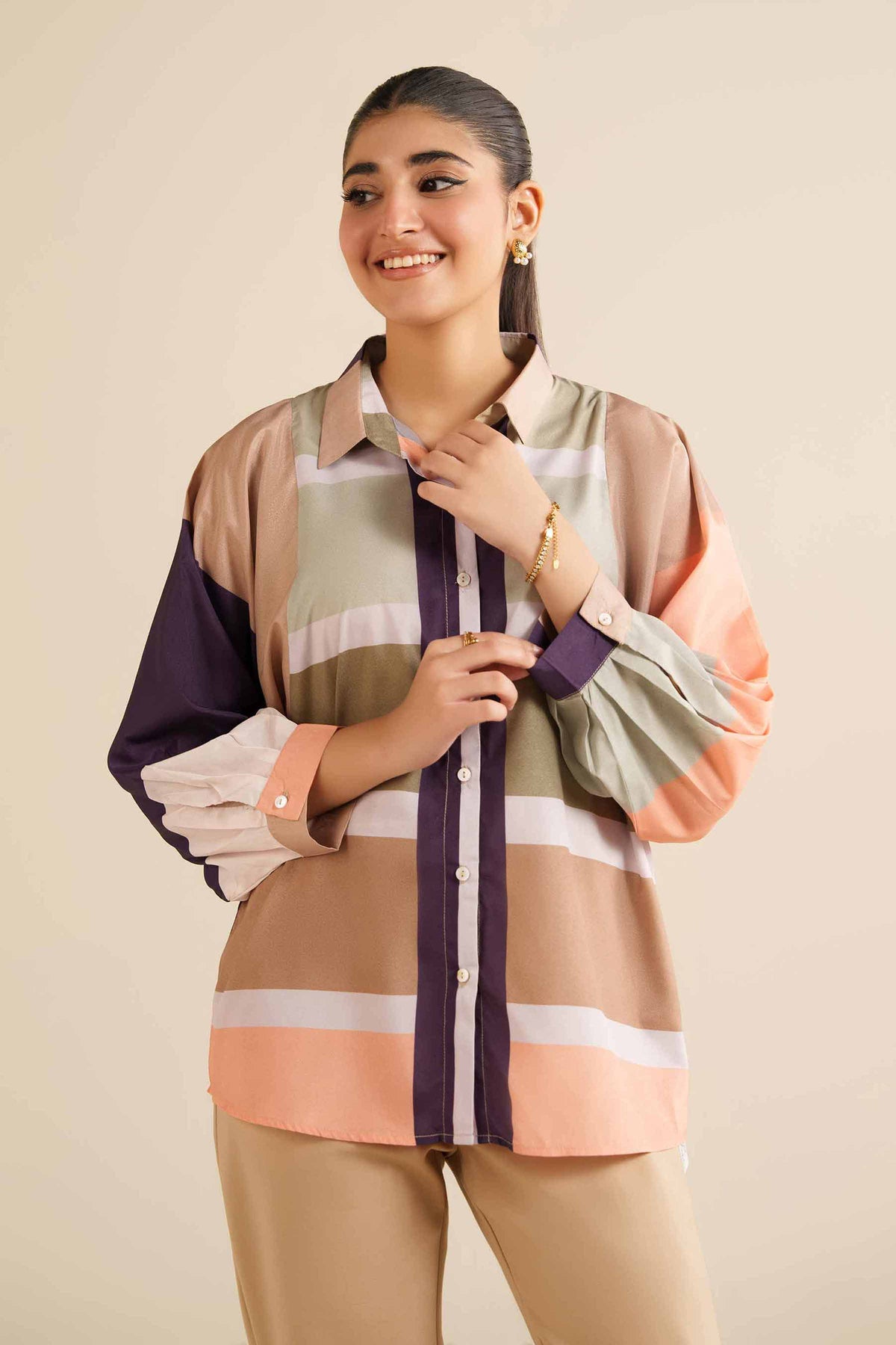 Printed Tunic - AW25-55 Multi Silk 1PC Printed Nishat Australia