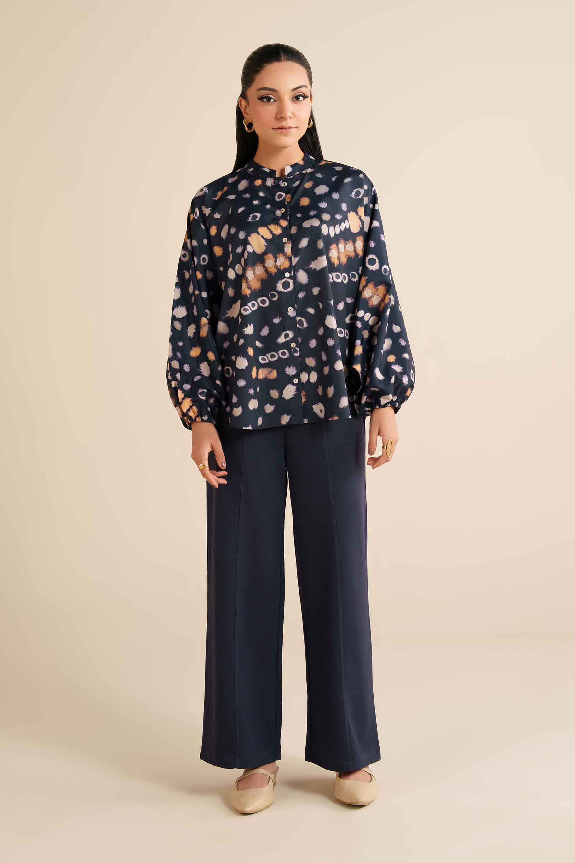 Printed Tunic - AW25-56 READY TO WEAR Blue Silk 1 Piece Printed