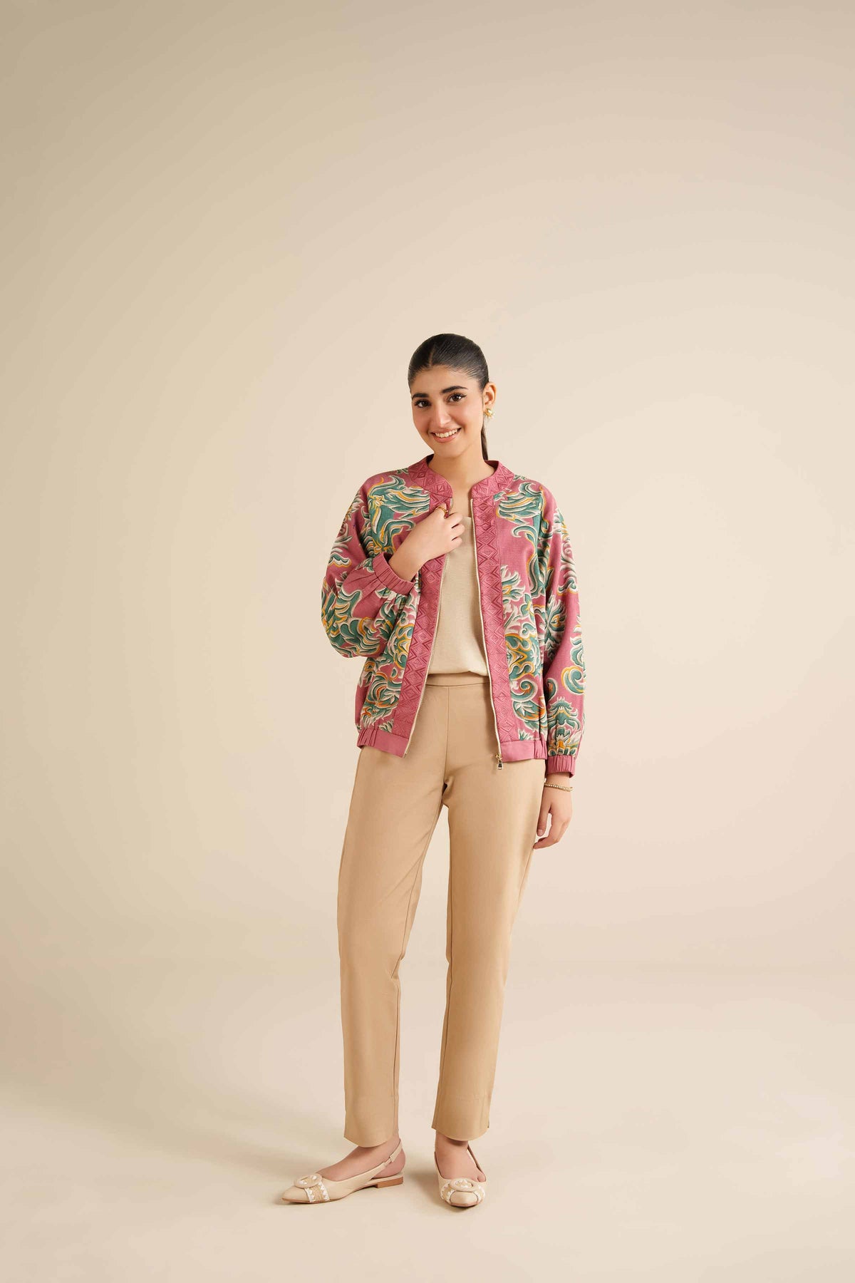 Printed Dress - AW25-57 Pink Khaddar 1PC Printed Nishat Australia