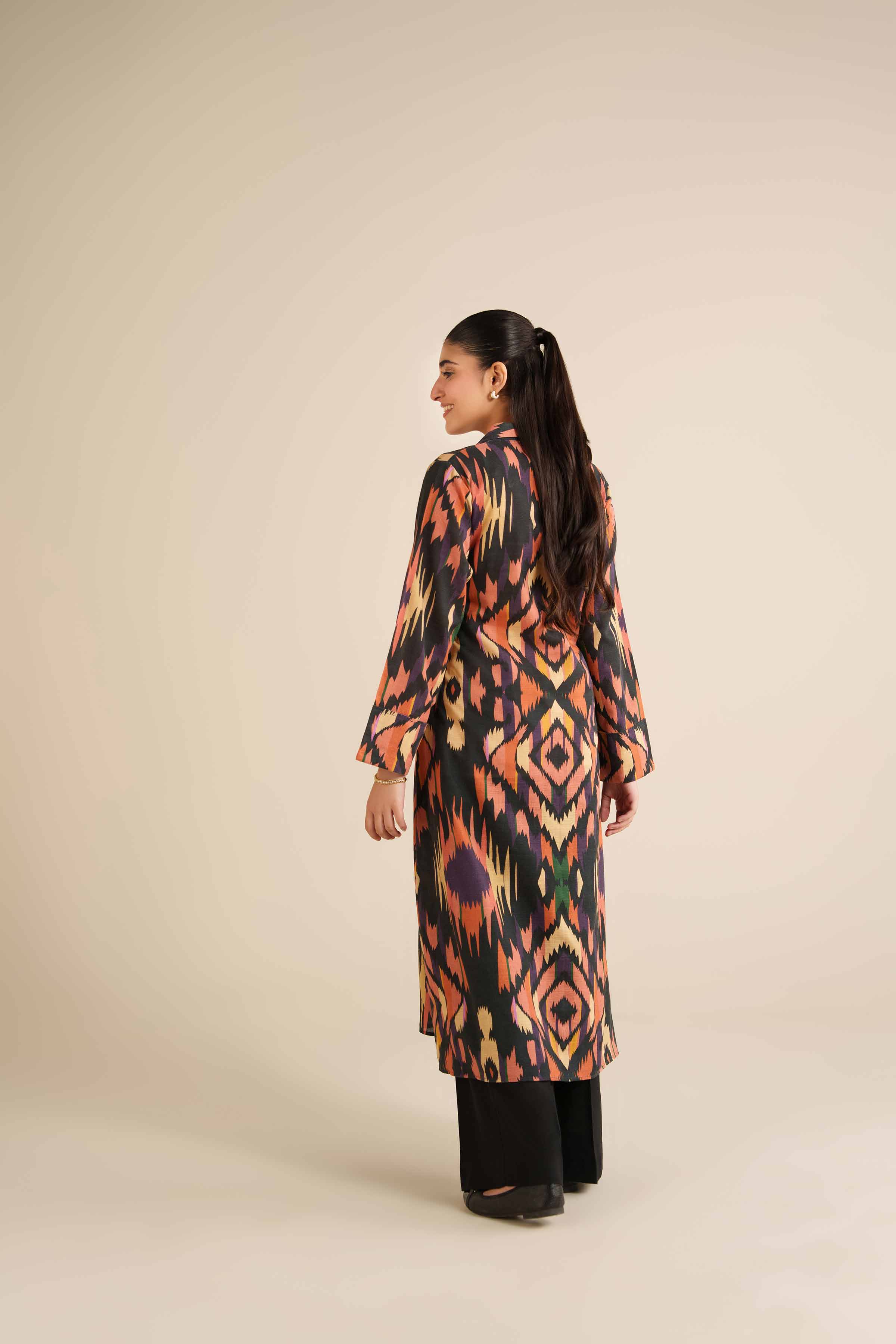 Printed Dress - AW25-58 READY TO WEAR Black Khaddar 1PC Printed