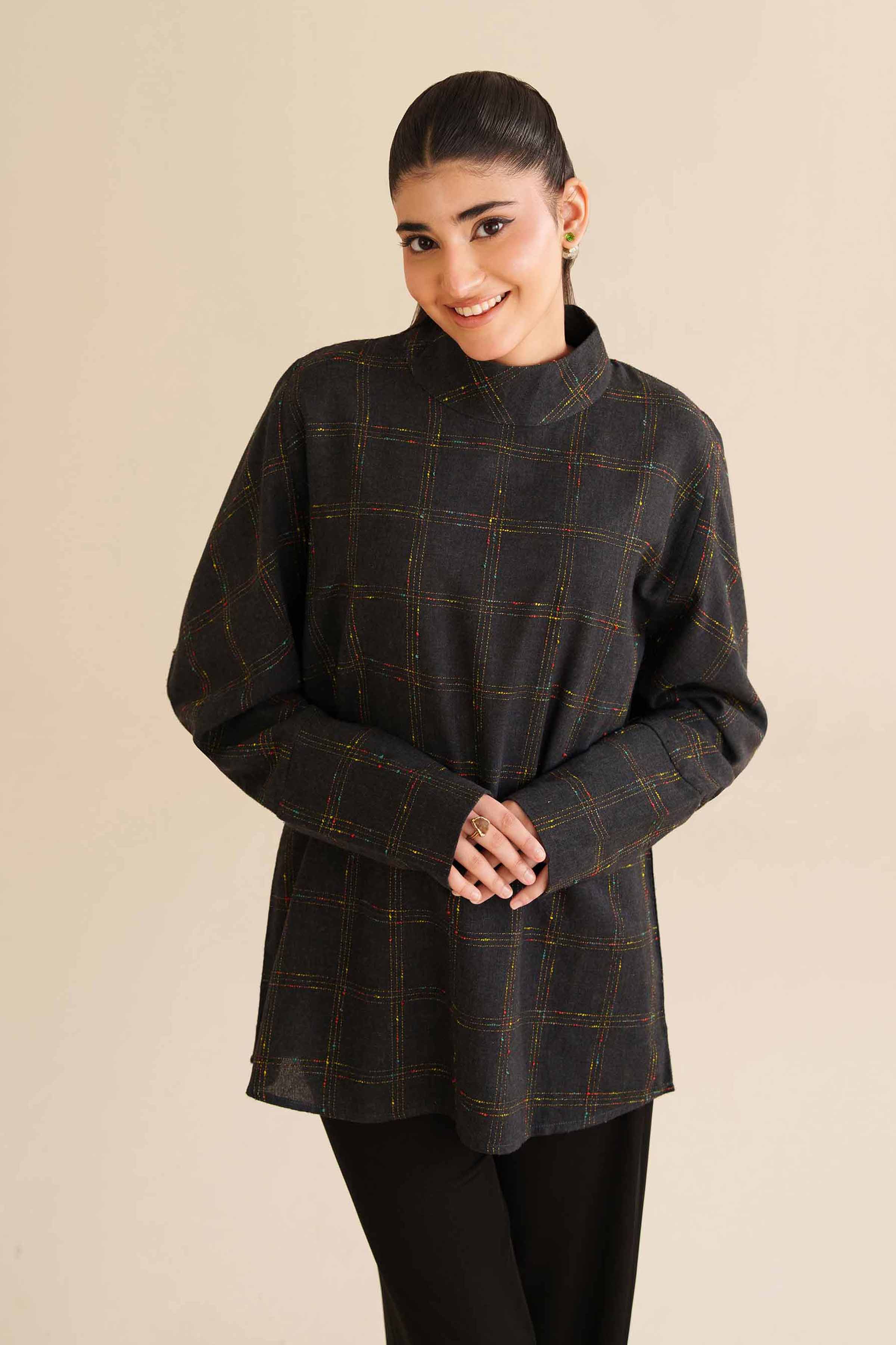Basic Tunic - AW25-11 READY TO WEAR Black Karandi 1 Piece Solids