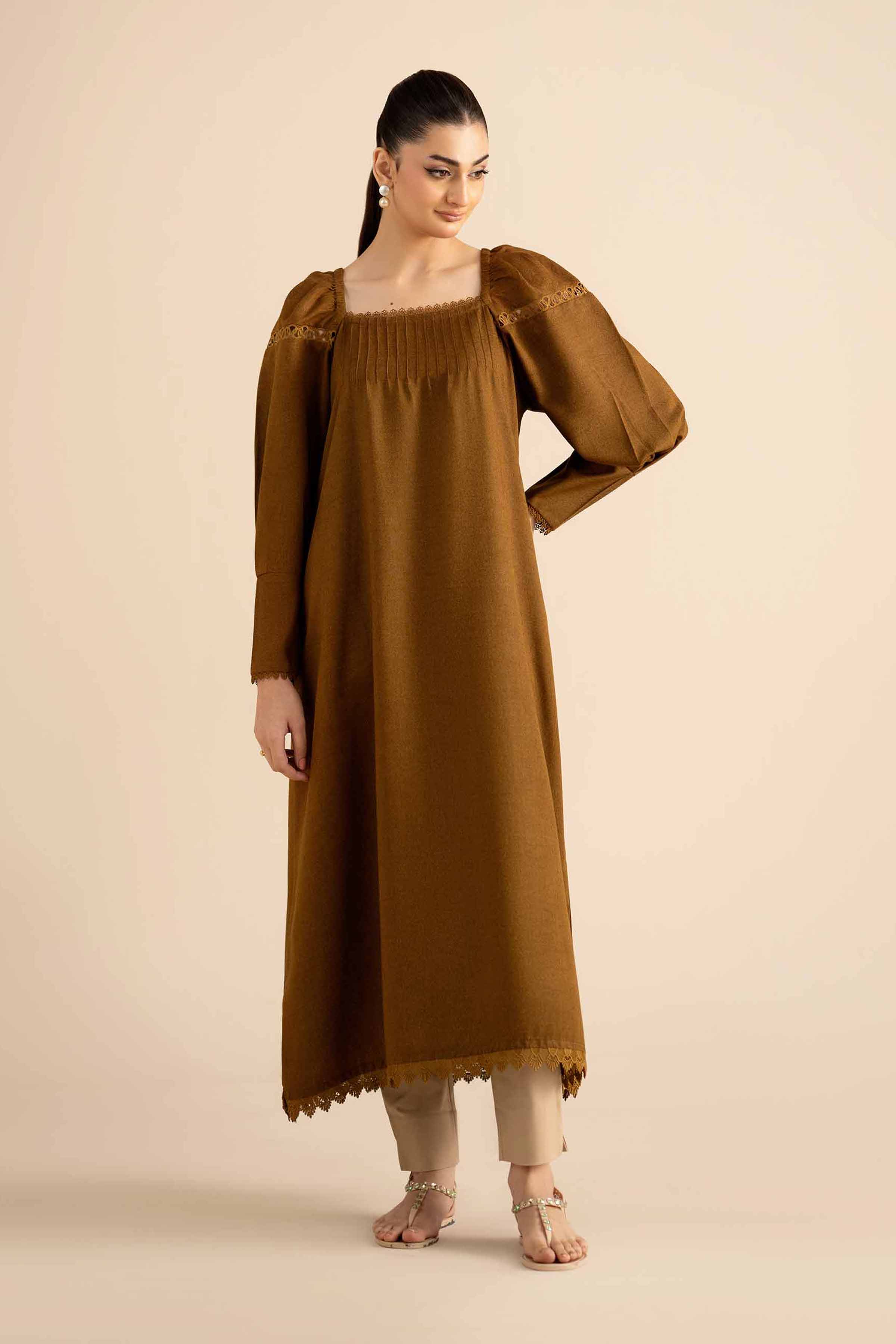 Basic Dress - AW25-12 READY TO WEAR Green Karandi 1PC Solids