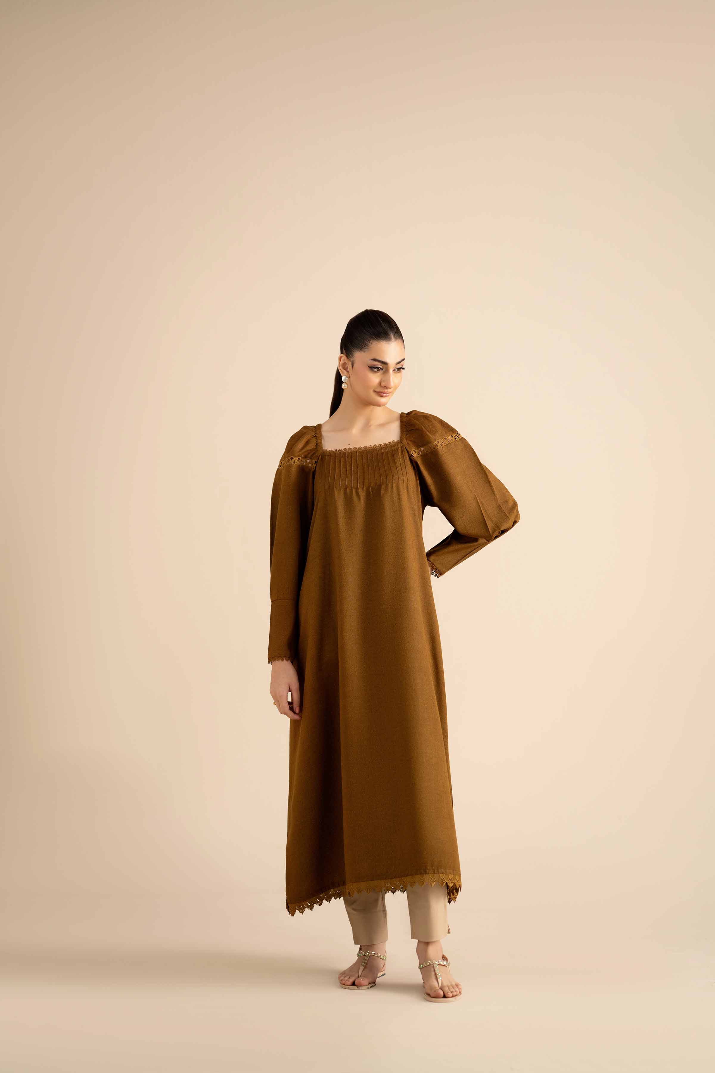 Basic Dress - AW25-12 READY TO WEAR Green Karandi 1PC Solids