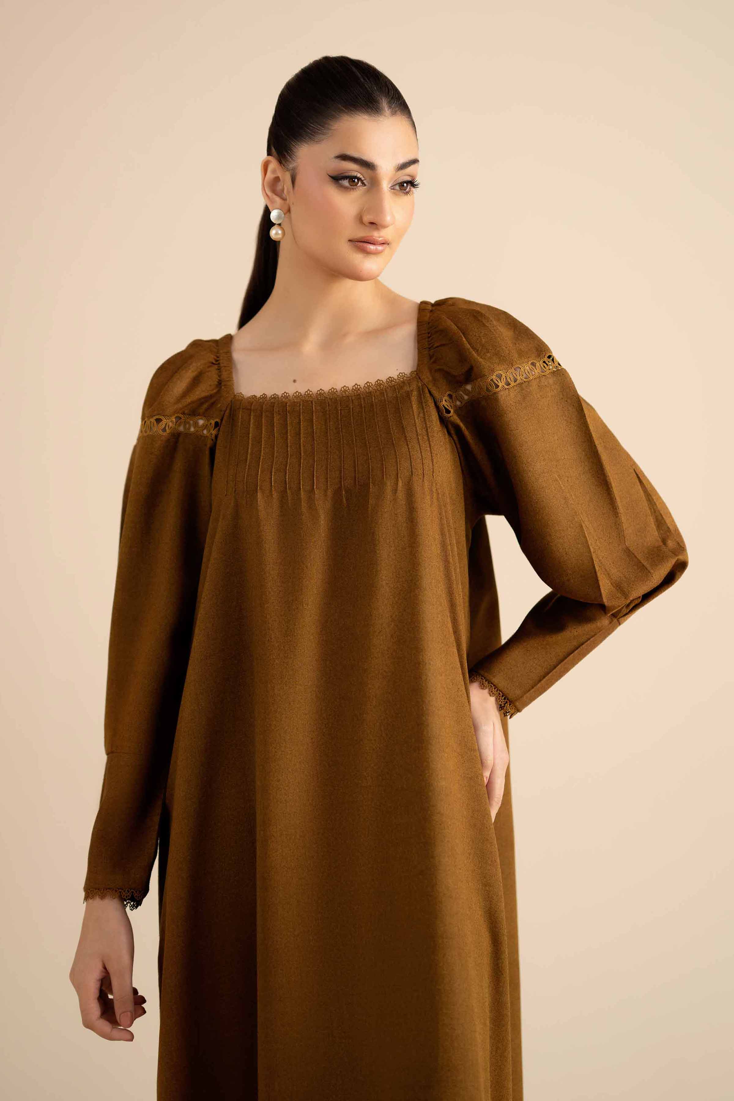 Basic Dress - AW25-12 READY TO WEAR Green Karandi 1PC Solids