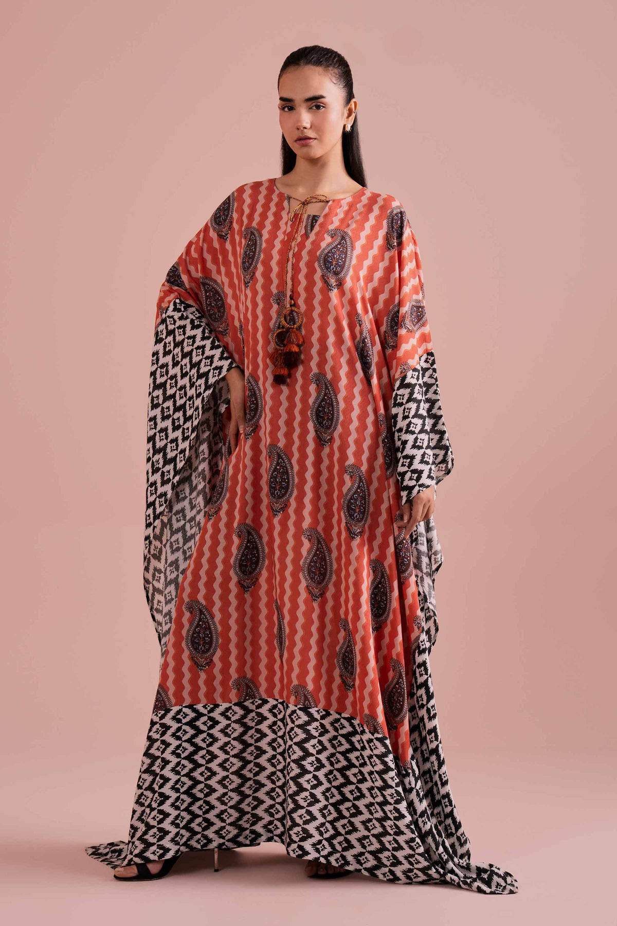 Printed Kaftan - FE26-33 Multi Dobby 1PC Printed
