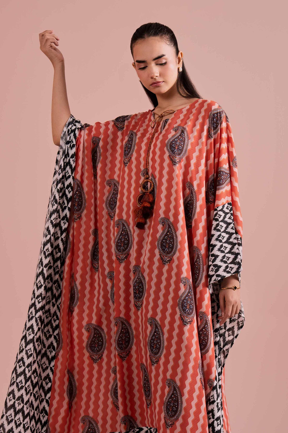 Printed Kaftan - FE26-33 Multi Dobby 1PC Printed