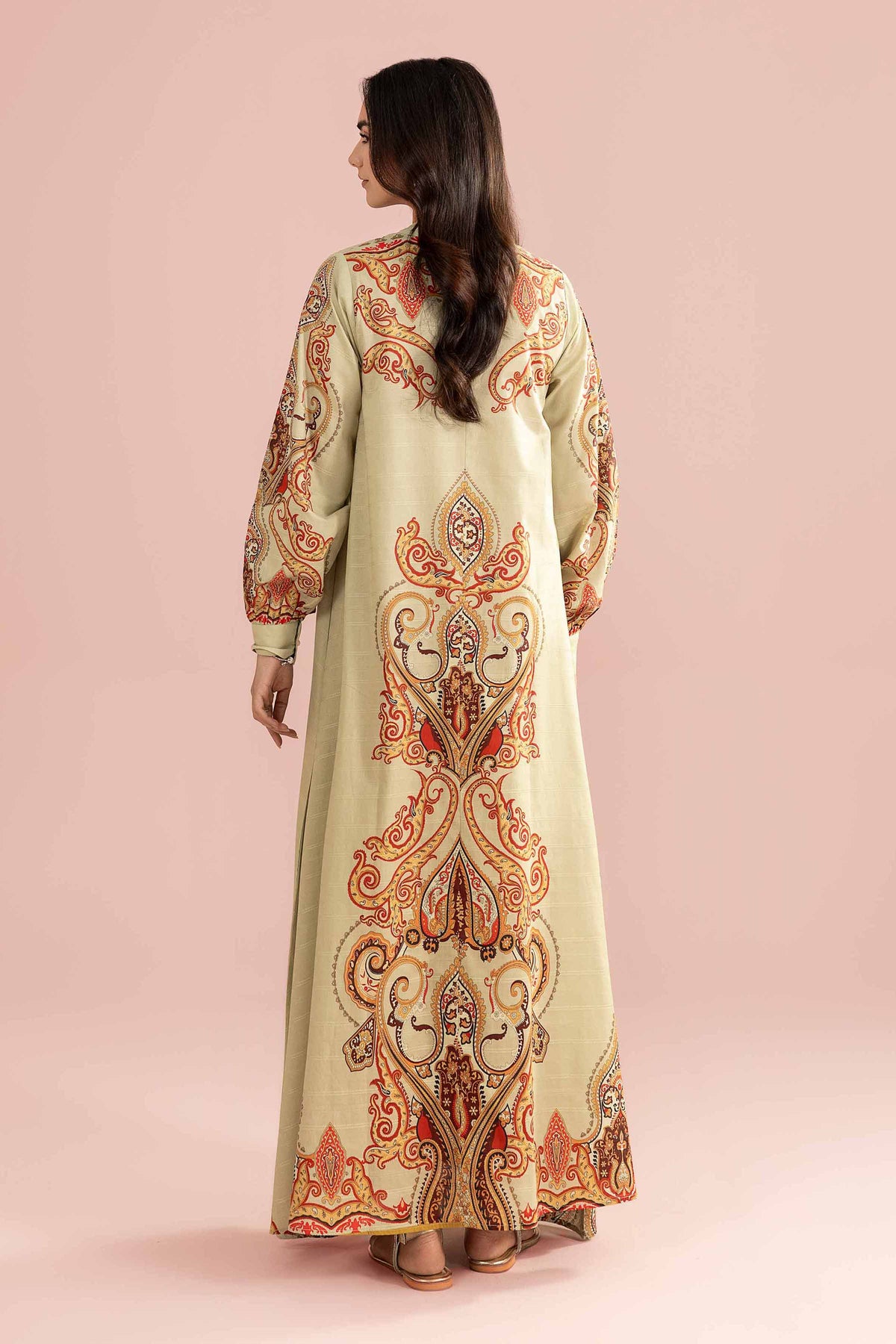 Printed Dress - FE26-45 Green Lawn 1PC Printed