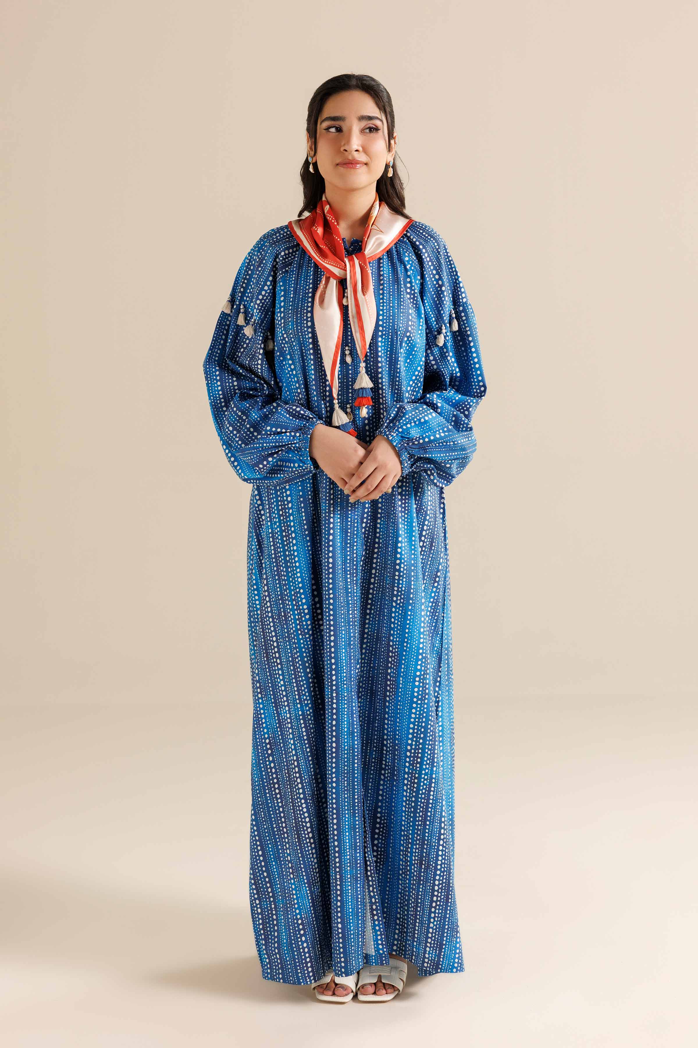2 Piece - Printed Suit - FS25-60 READY TO WEAR Blue Viscose 2PC Printed