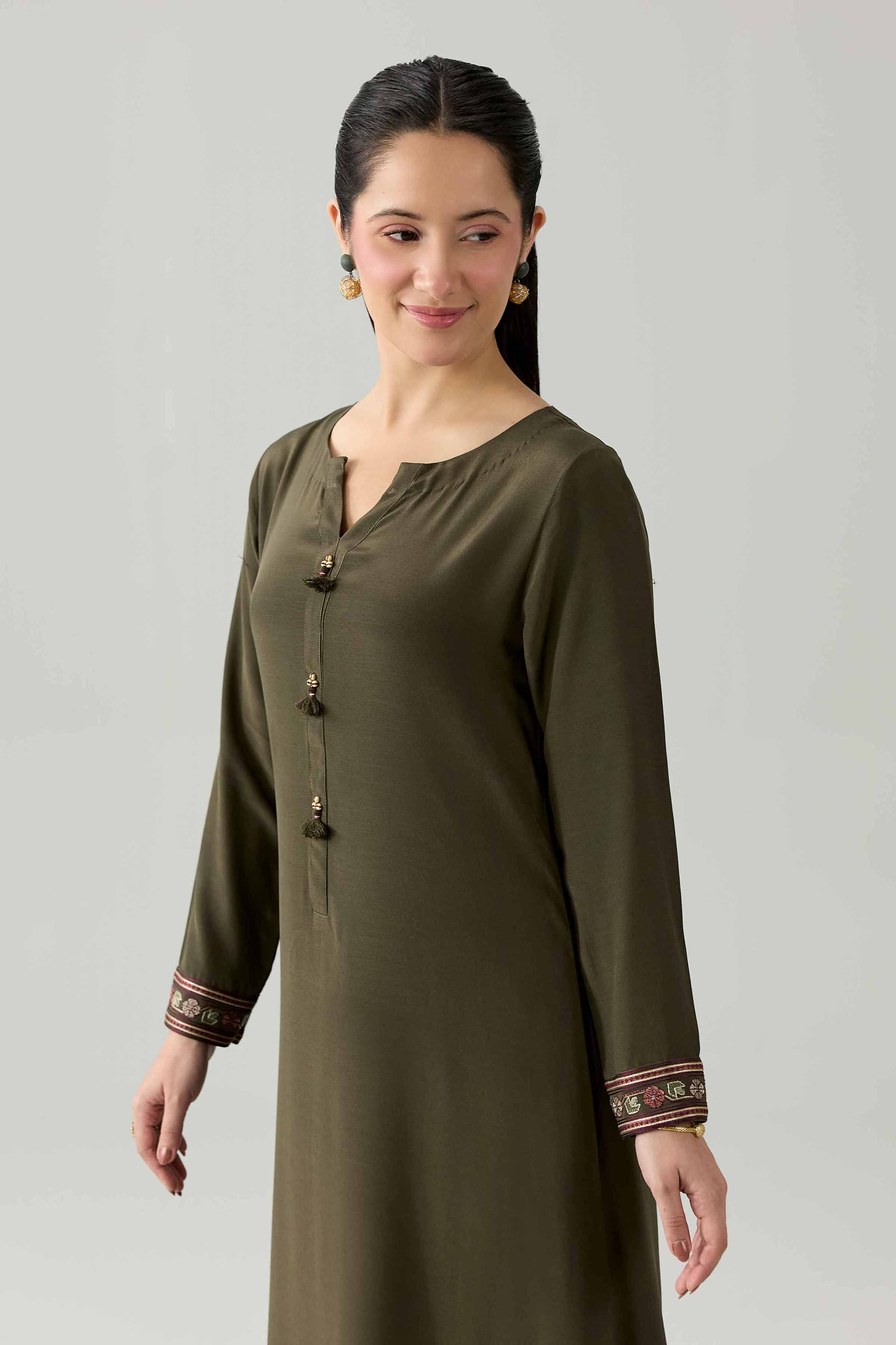 Embroidered Dress - FS26-09 Green  Silk 1PC Embroidered Nishat Australia