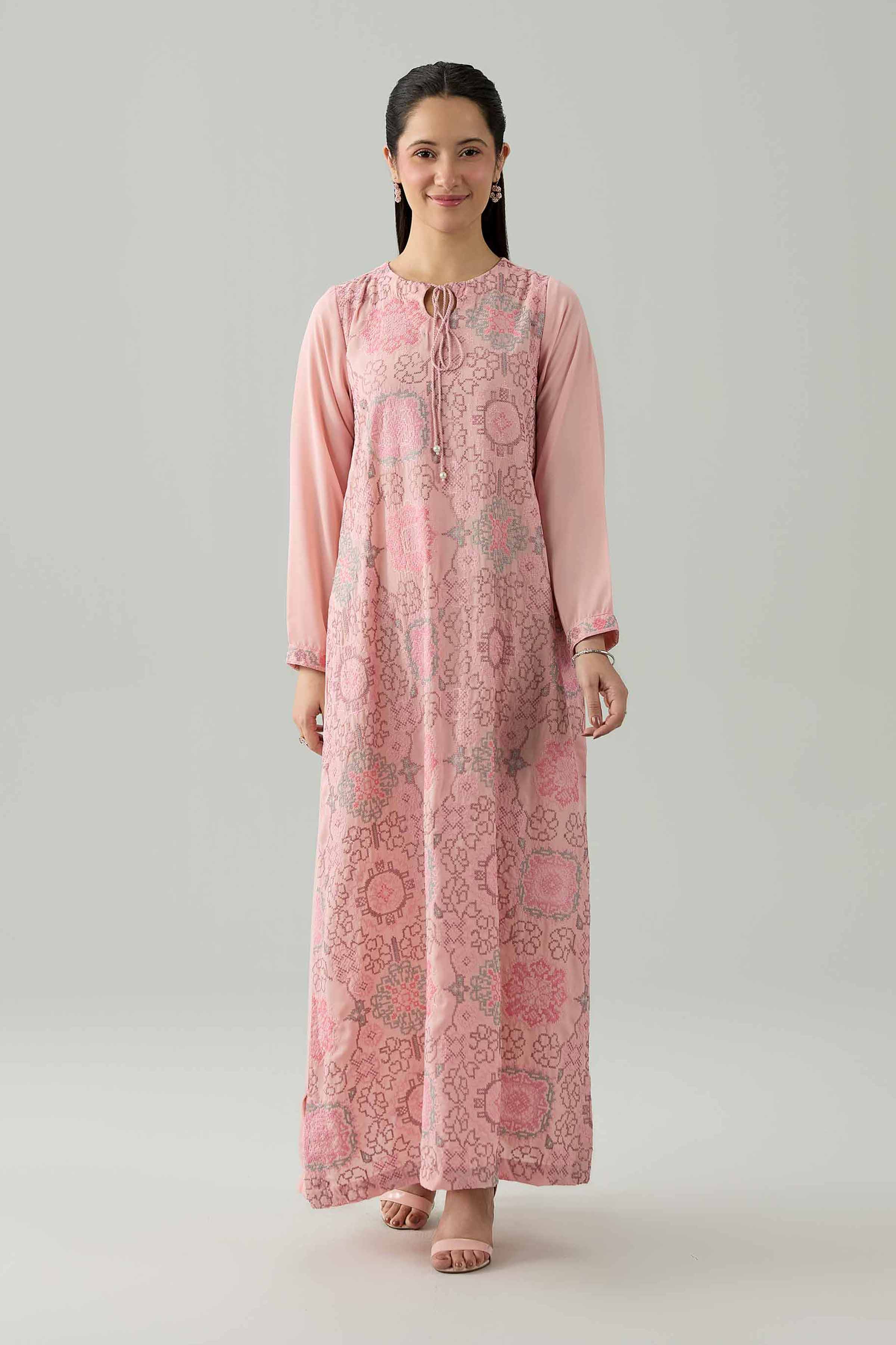 Embroidered Dress - FS26-12 Pink Viscose 1PC Embroidered Nishat Australia