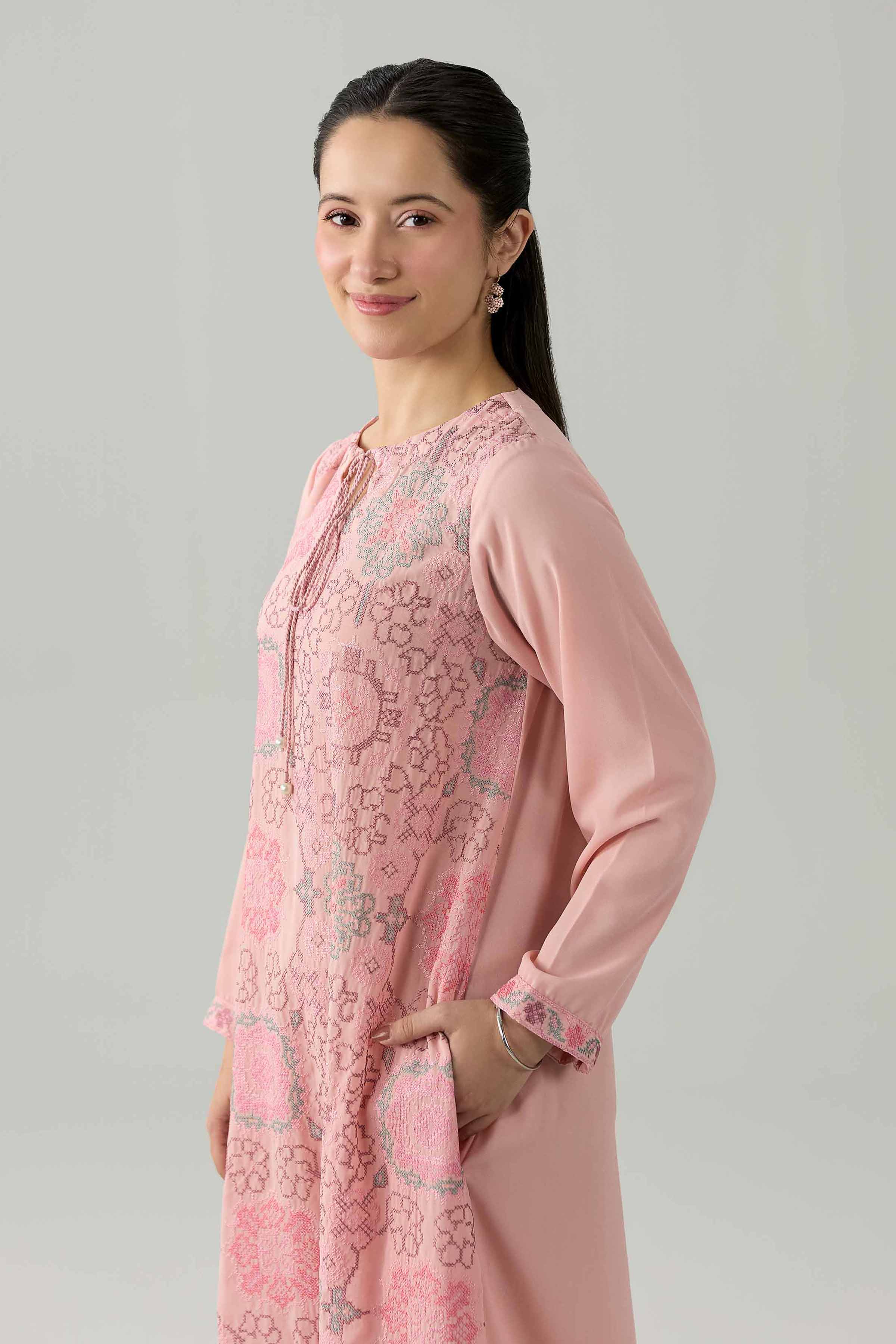 Embroidered Dress - FS26-12 Pink Viscose 1PC Embroidered Nishat Australia