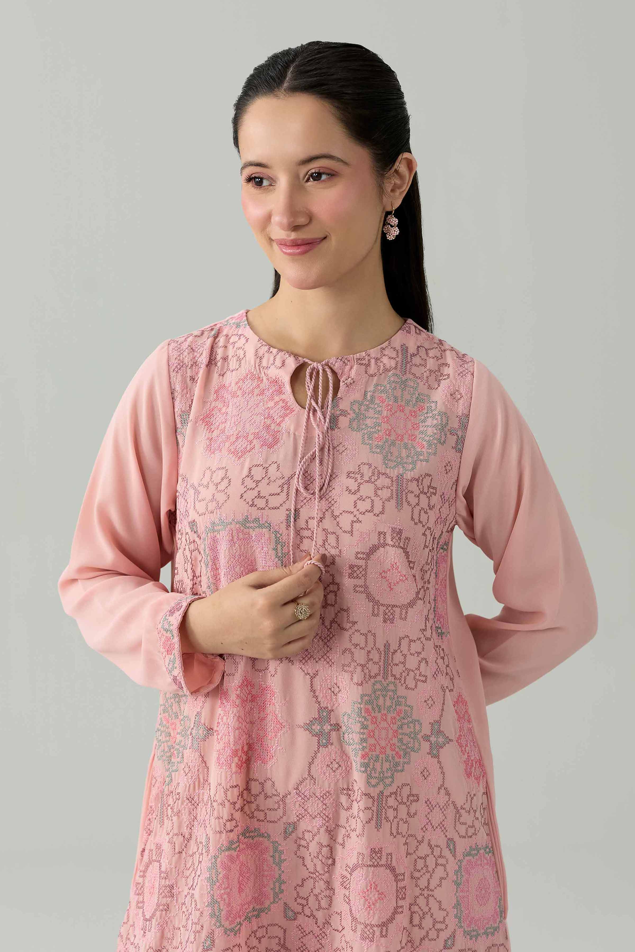 Embroidered Dress - FS26-12 Pink Viscose 1PC Embroidered Nishat Australia