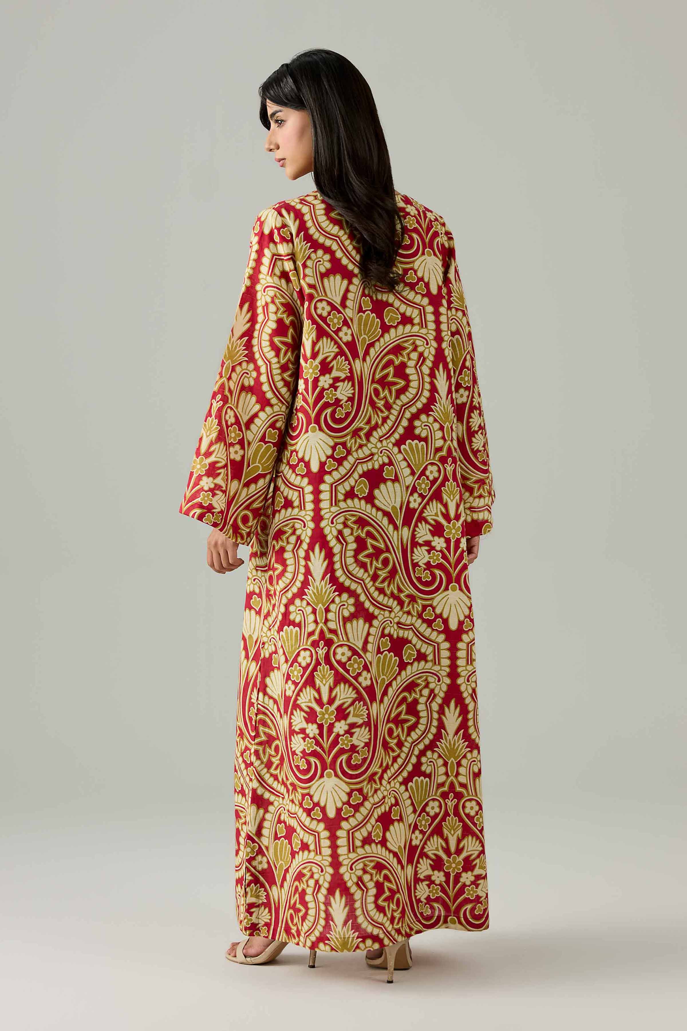 Printed Dress - FS26-21 Red  Dobby  1PC Printed Nishat Australia