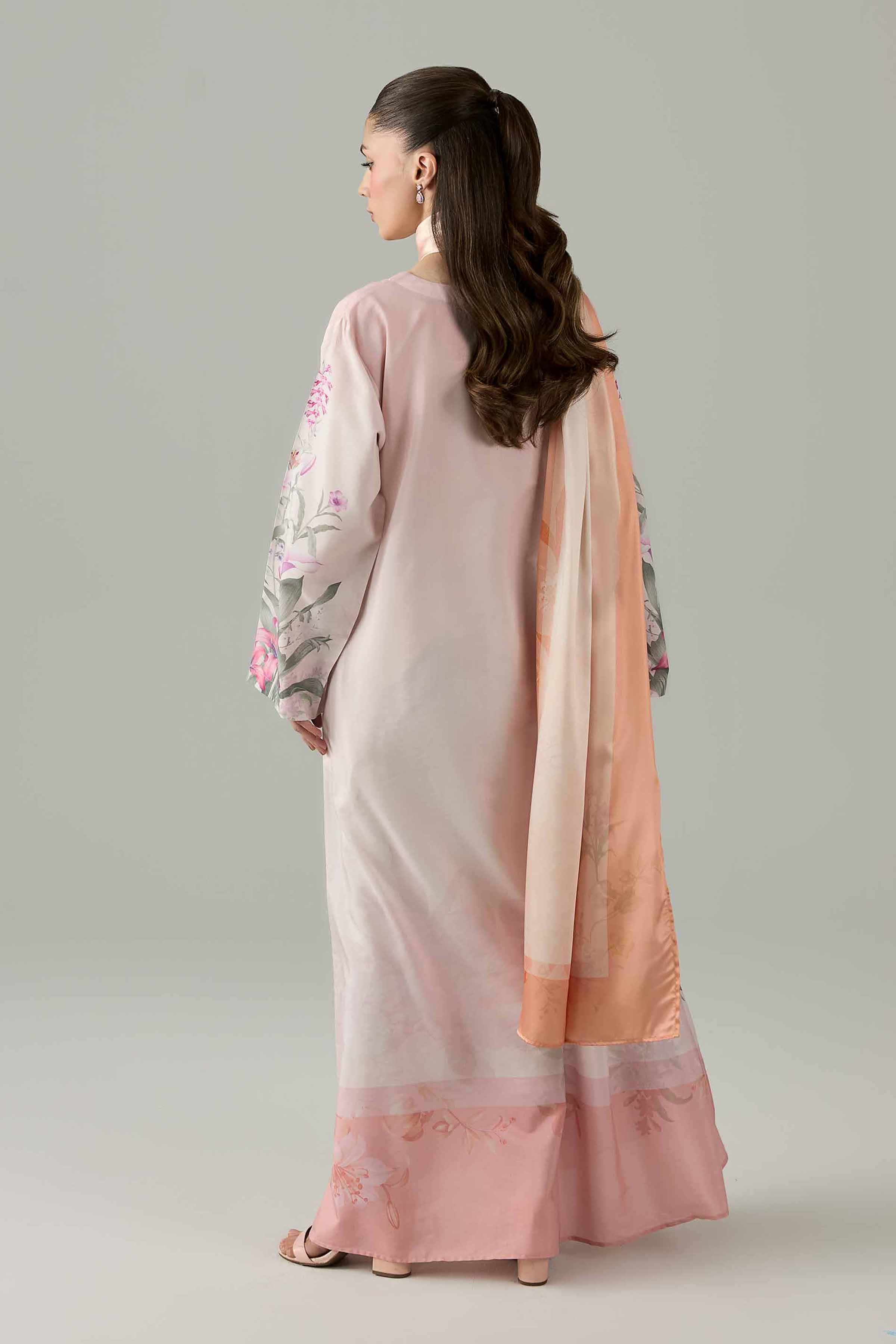 2 Piece - Printed Dress - FS26-26 Pink Silk 2PC Printed Nishat Australia