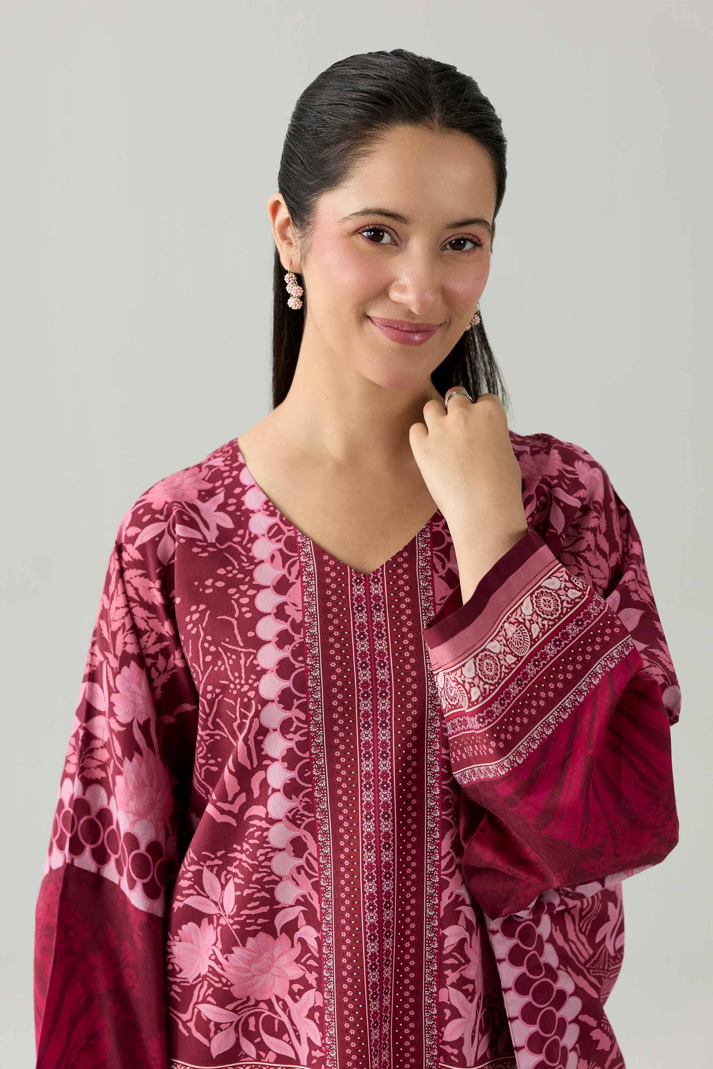 Printed Dress - FS26-27 Pink Silk 1PC Printed Nishat Australia