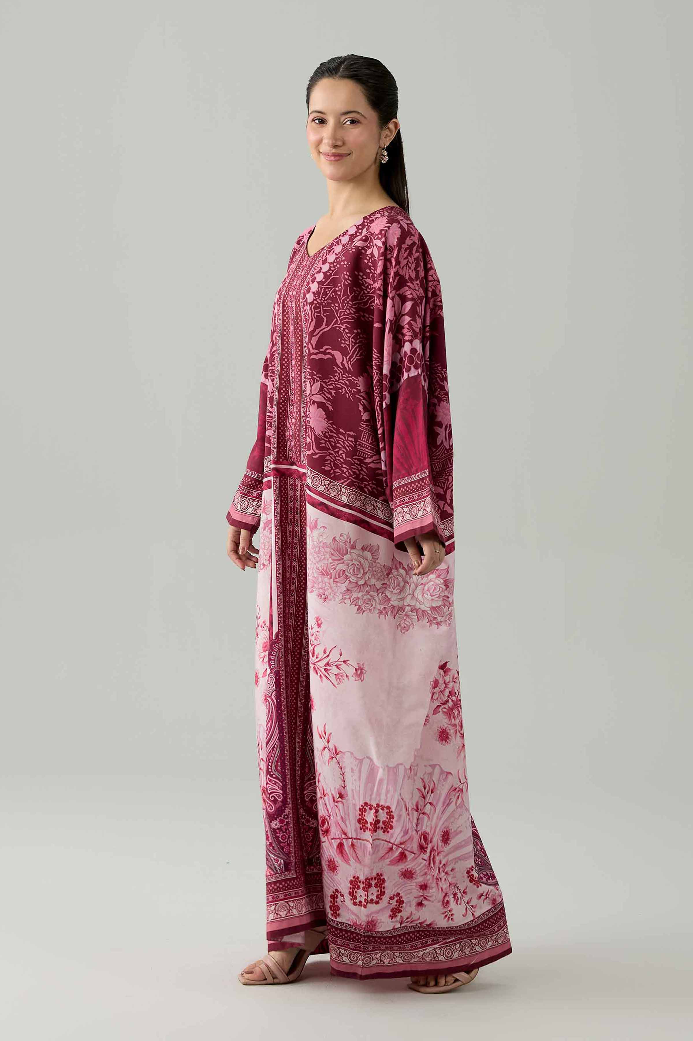 Printed Dress - FS26-27 Pink Silk 1PC Printed Nishat Australia