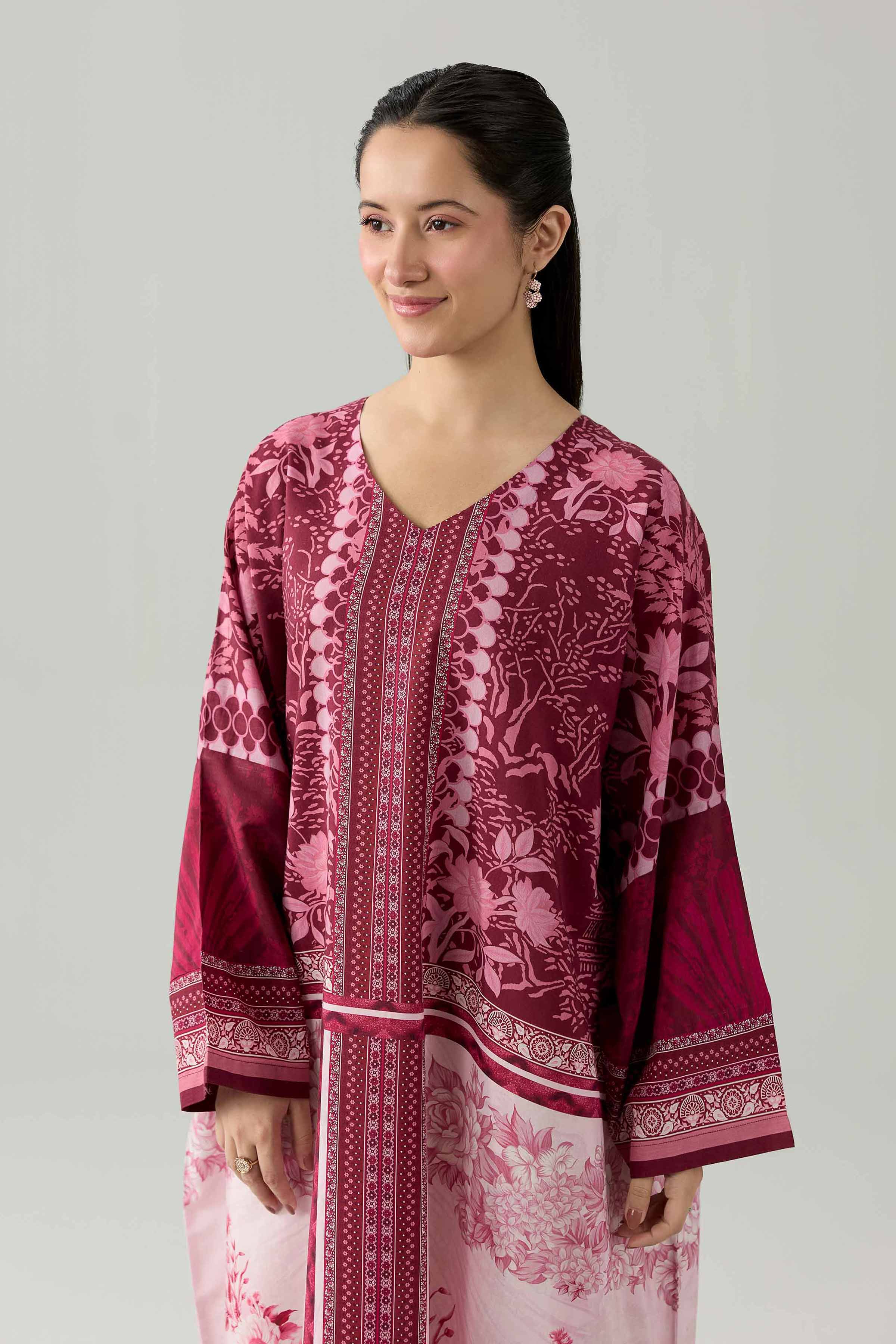 Printed Dress - FS26-27 Pink Silk 1PC Printed Nishat Australia