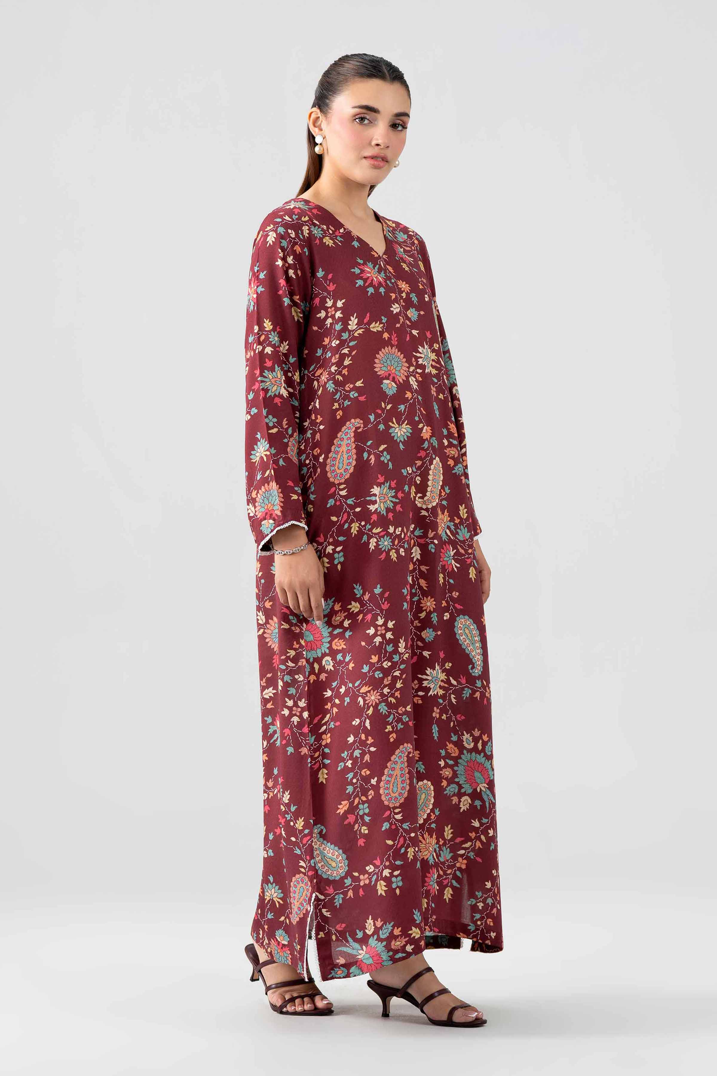 Printed Dress - FS26-28 Red Dobby 1PC Printed Nishat Australia