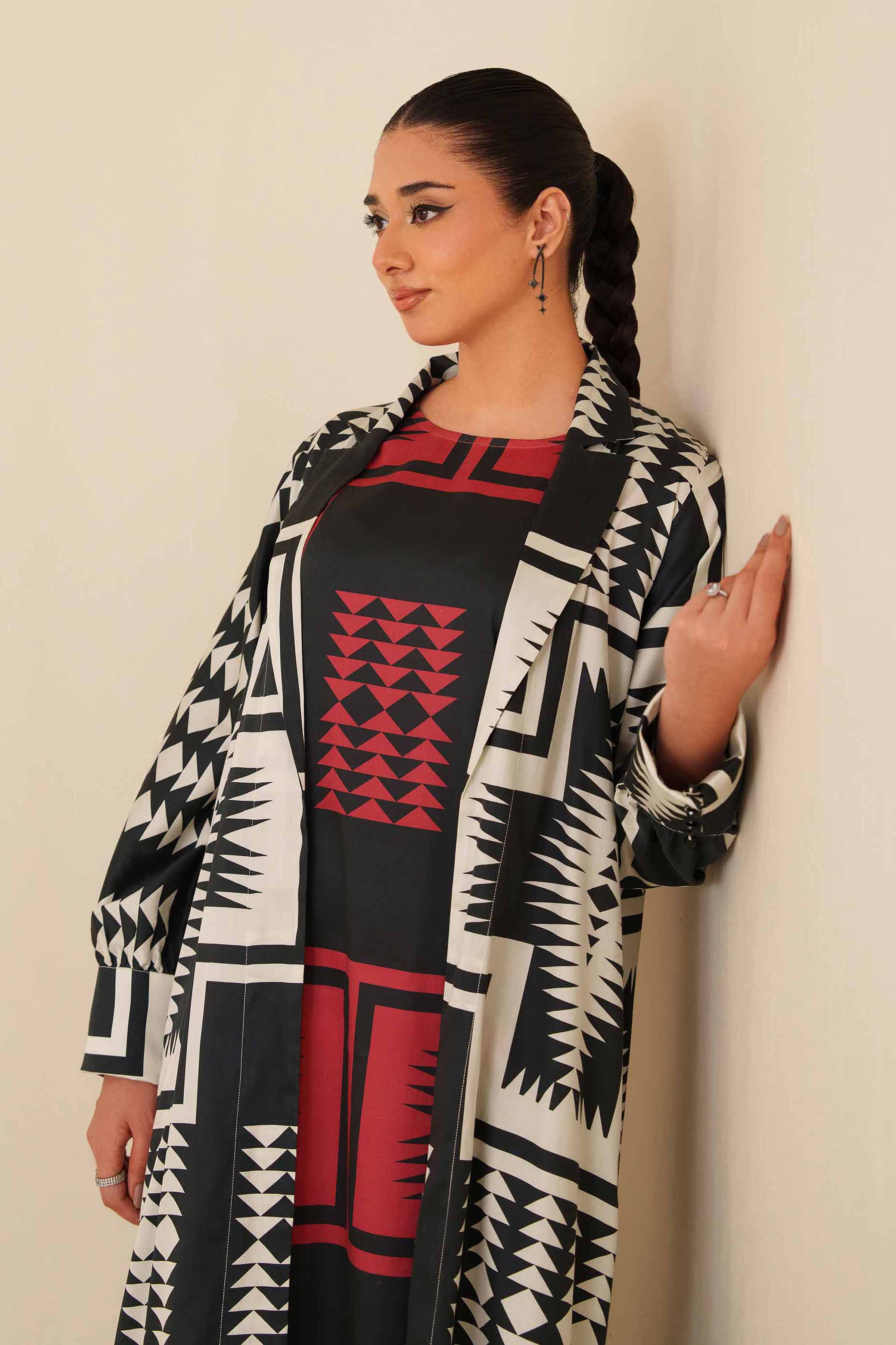 2 Piece - Printed Suit - FW25-22 READY TO WEAR Multi Sateen 2PC Printed