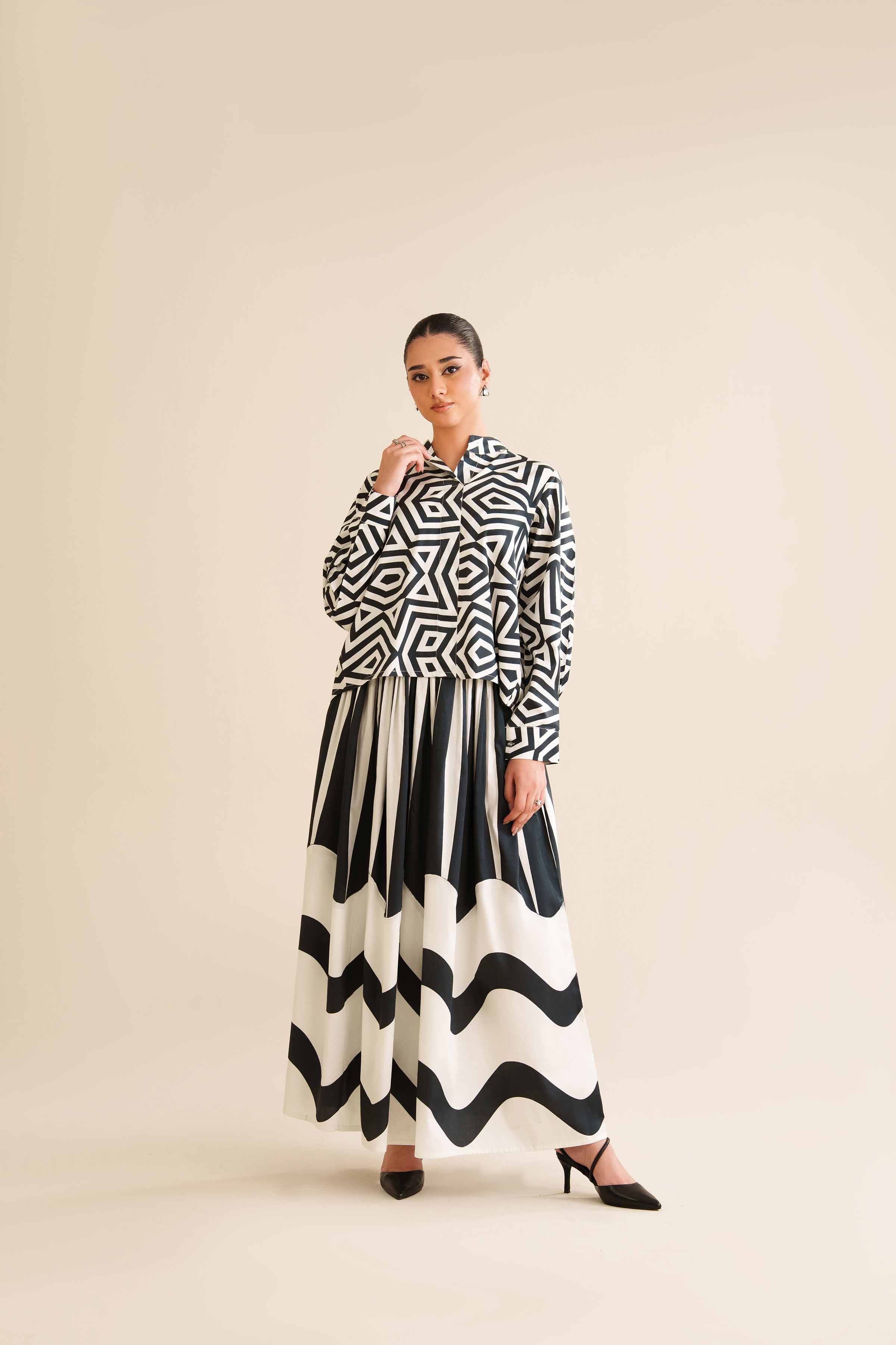 2 Piece - Printed Suit - FW25-23 READY TO WEAR Multi Sateen 2PC Printed