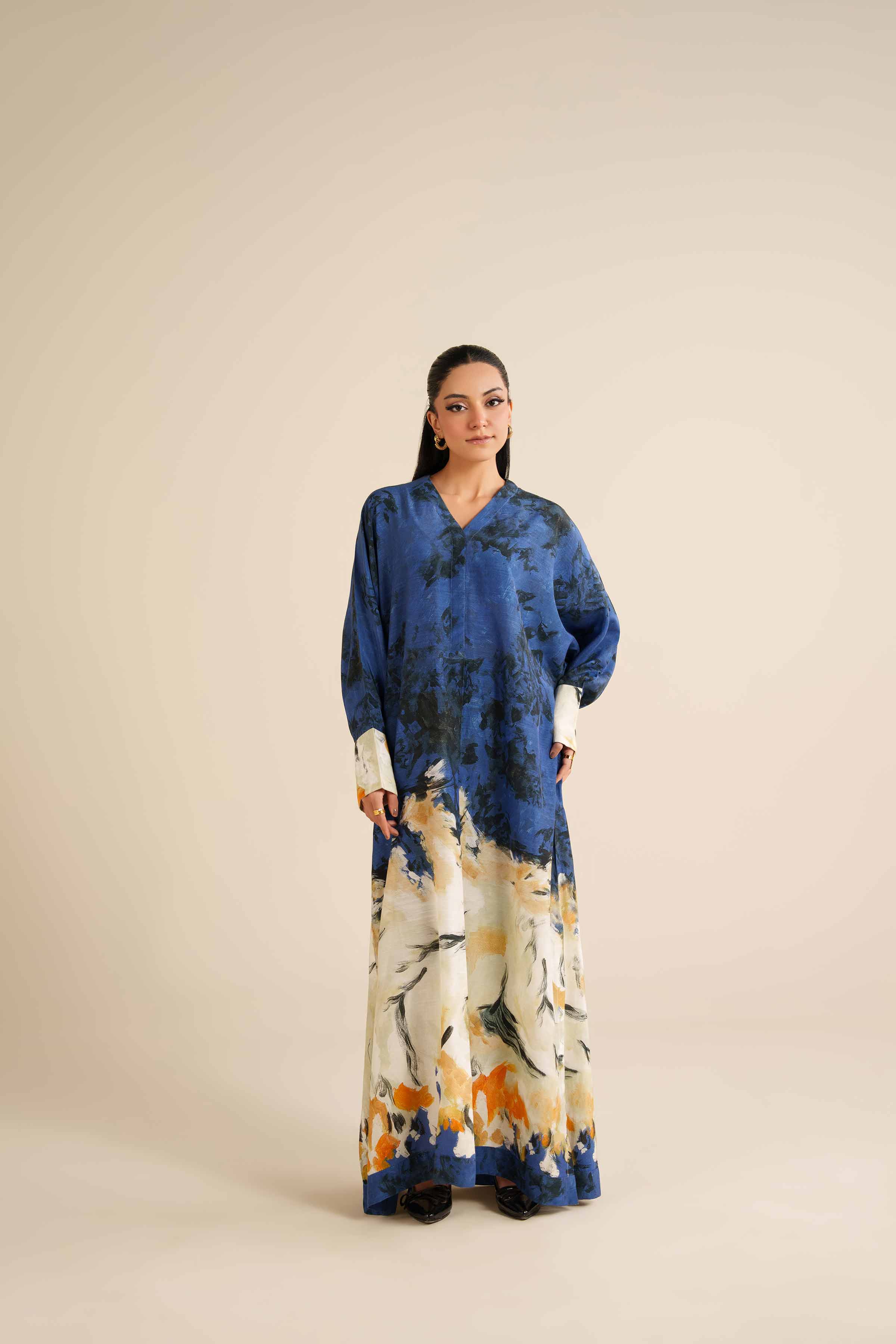 Printed Dress - FW25-41 READY TO WEAR Blue Silk 1PC Printed
