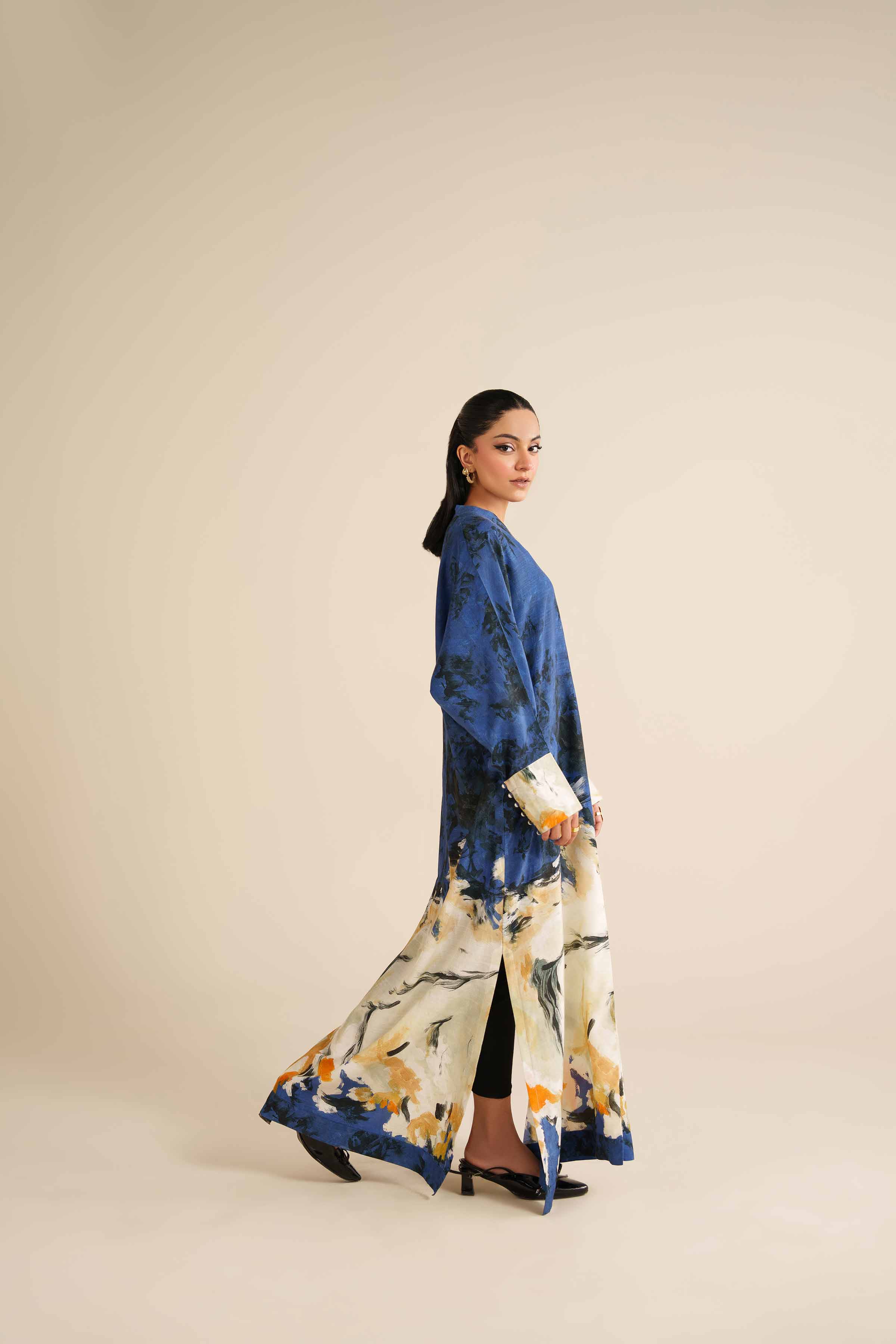 Printed Dress - FW25-41 READY TO WEAR Blue Silk 1PC Printed