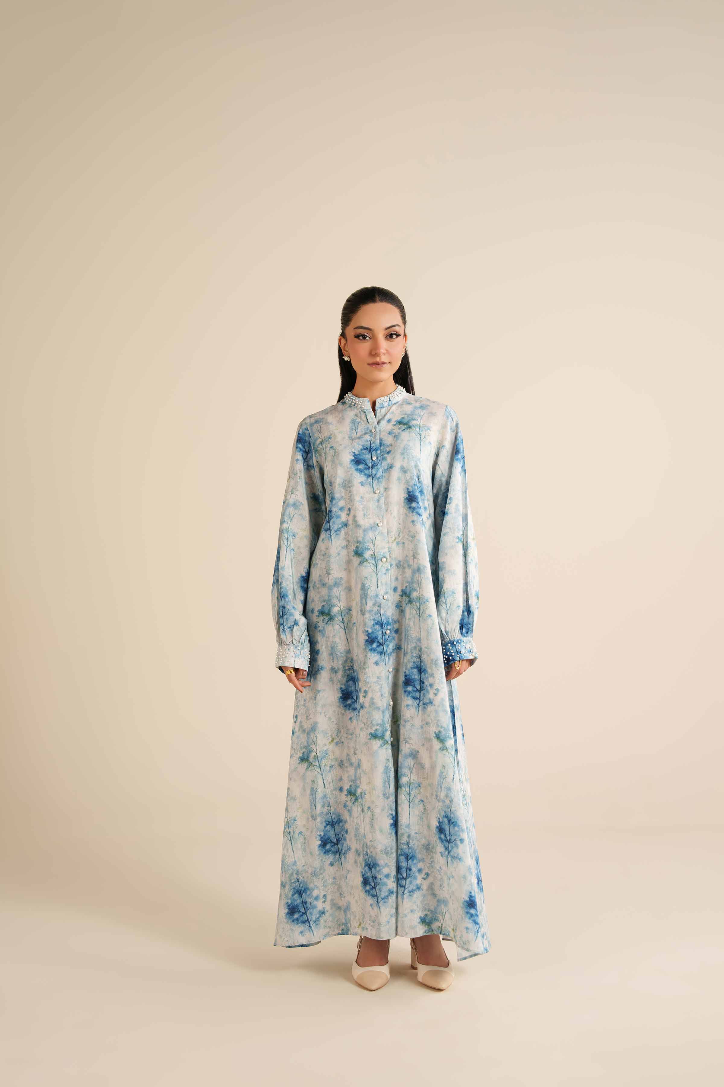 Printed Dress - FW25-43 READY TO WEAR Blue Silk 1PC Printed